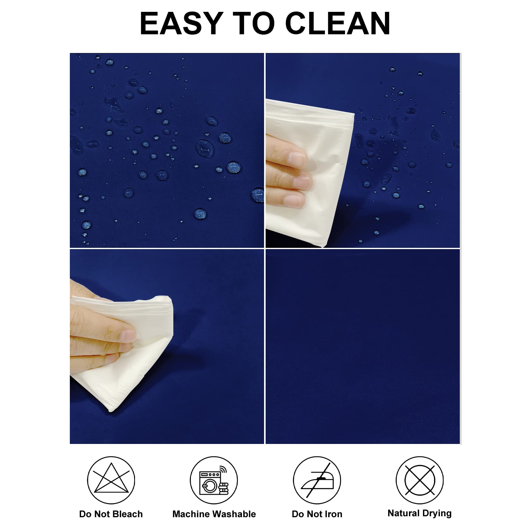 Fokitut 2 Pack Waterproof Rectangle Tablecloth, 90X132 Inch,Stain Resistant And Wrinkle Polyester Table Cloth, Fabric Table Cove