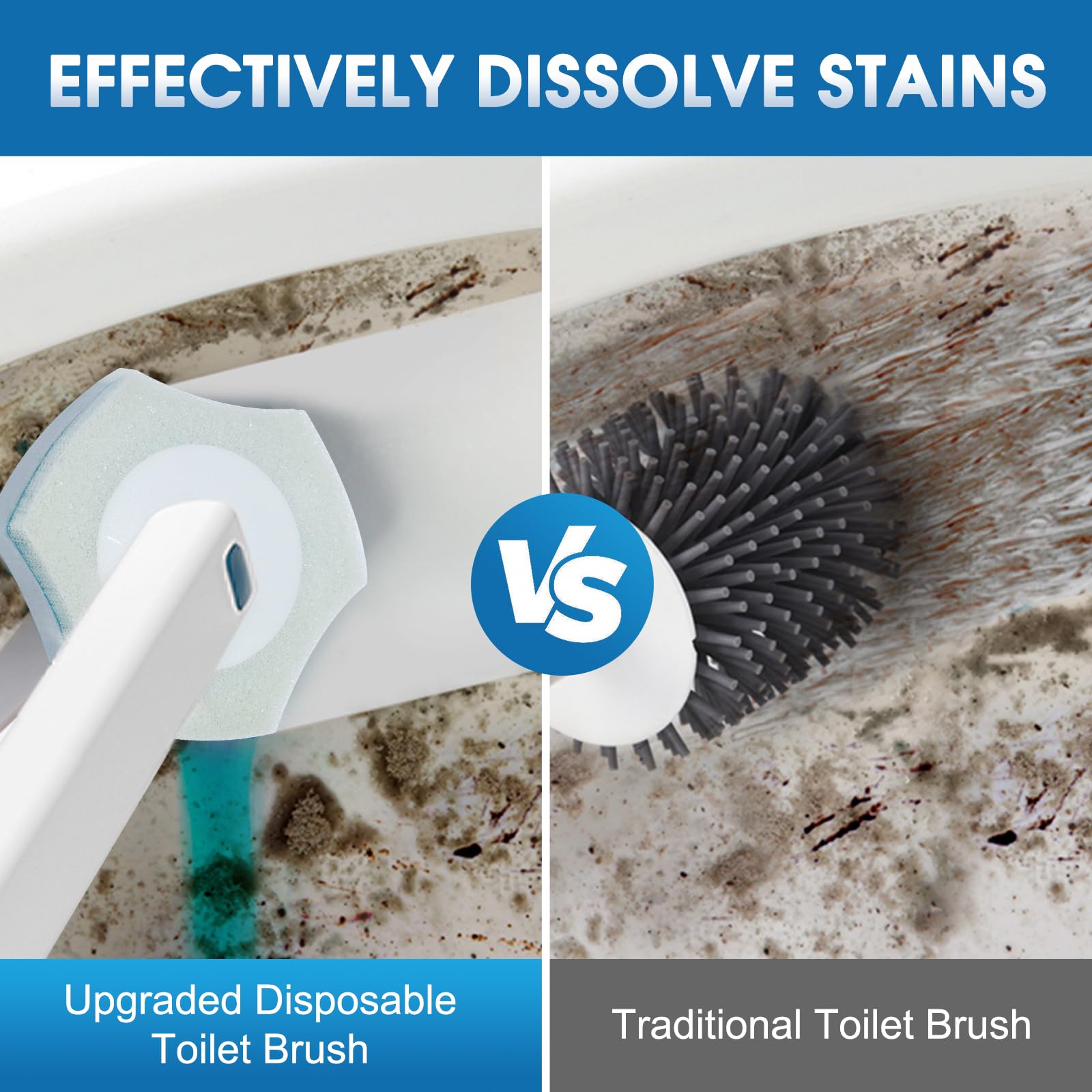 Baloriz Disposable Toilet Brush Refills 32 Count Toilet Refills, Disposable Toilet Bowl Brush Refill Pads For Bathroom And Toile