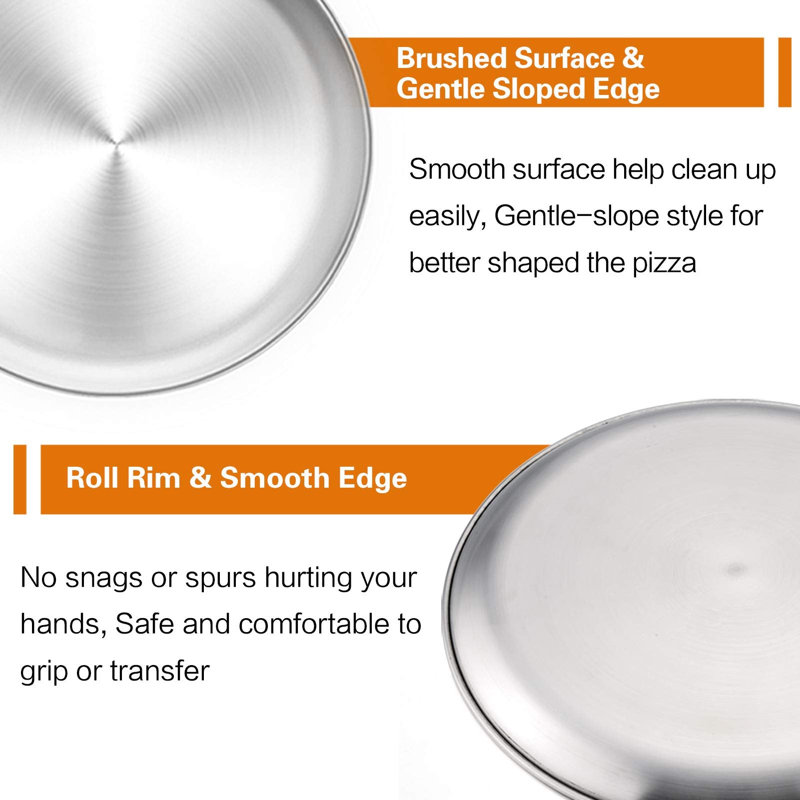 Teamfar Pizza Pan, 10    & 12    & 13.4   , 3 Pcs Pizza Pan Set Stainless Steel Pizza Pan Round Pizza Oven Pans Tray For Baking