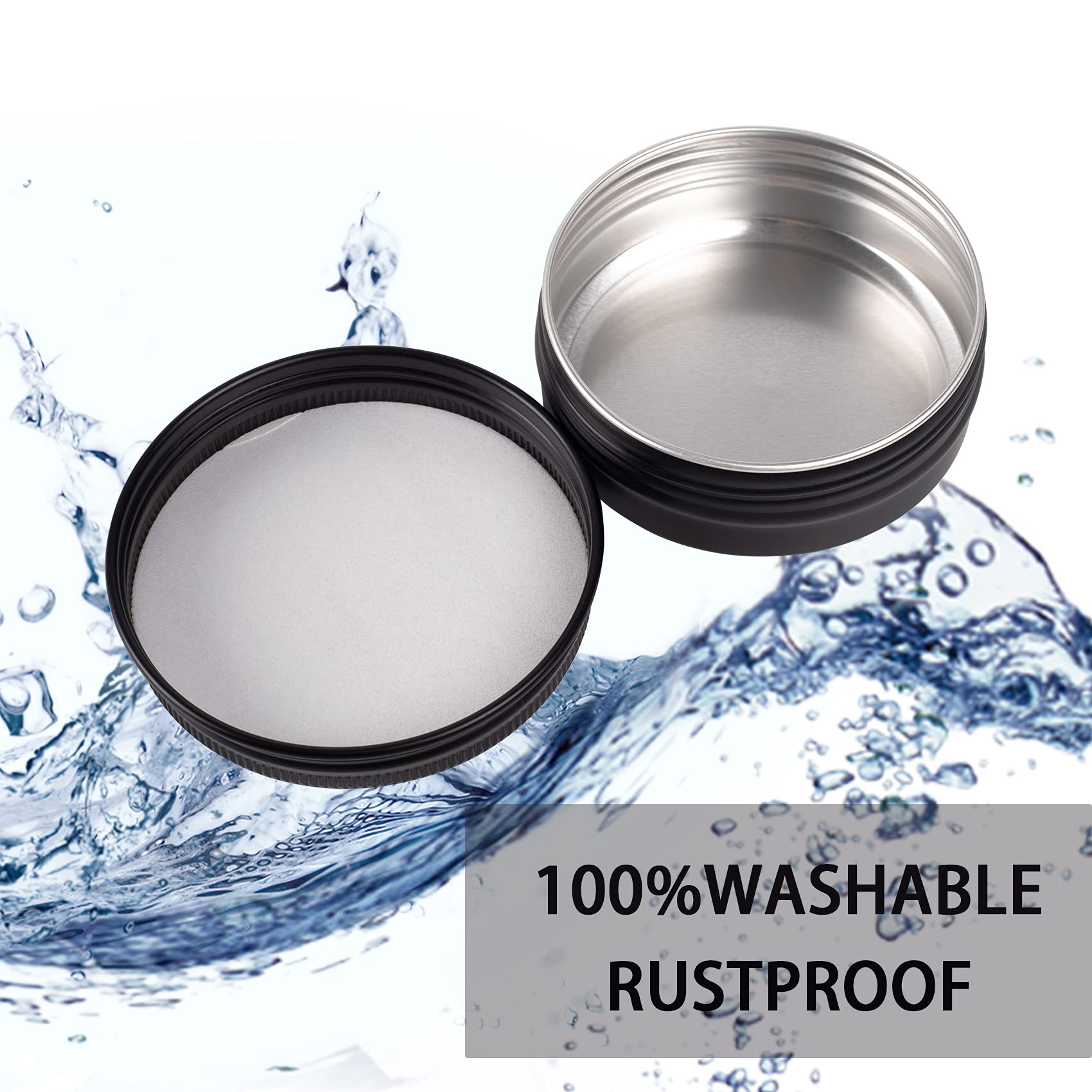 2 Oz / 60Ml Screw Top Aluminum Tin Jar With Screw Lid And Blank Labels - Pack Of 23 (Black)