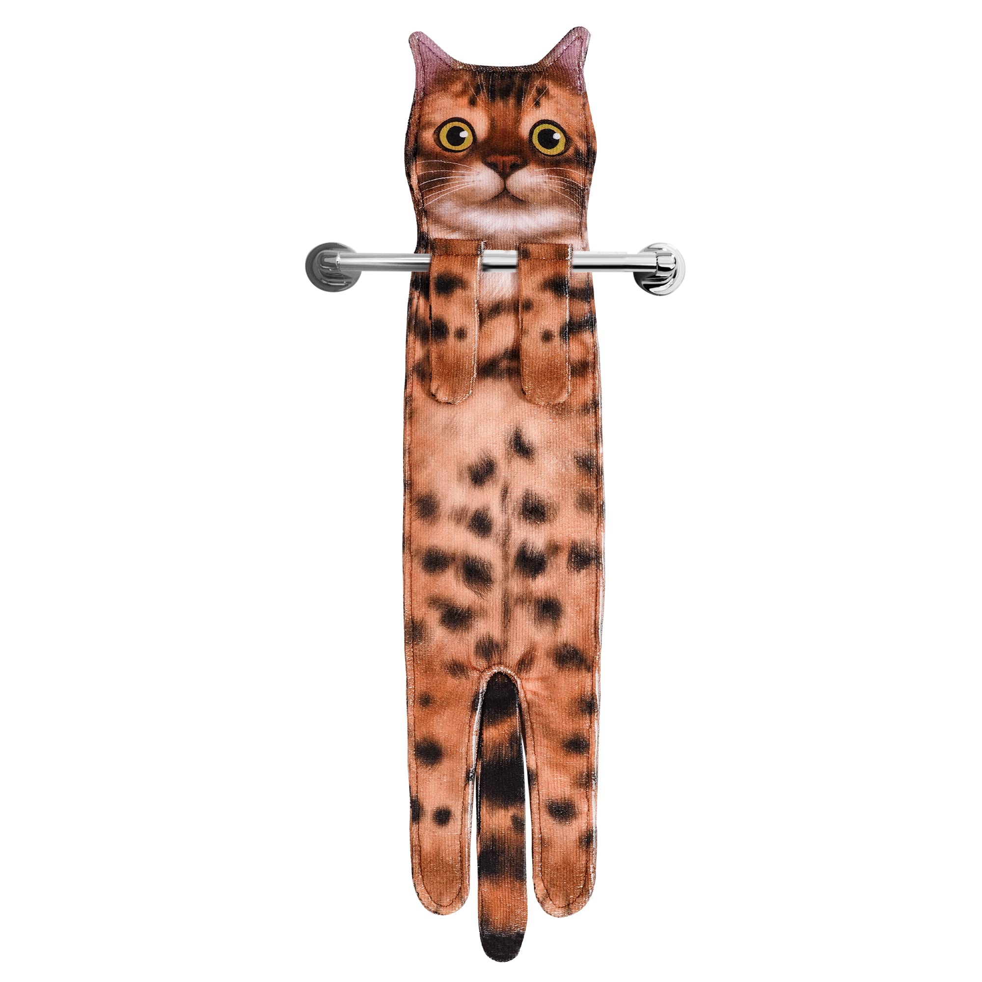 Cat Funny Hand Towels For Bathroom Kitchen - Cute Decorative Cat Decor Hanging Washcloths Face Towels Super Absorbent Soft -Vale