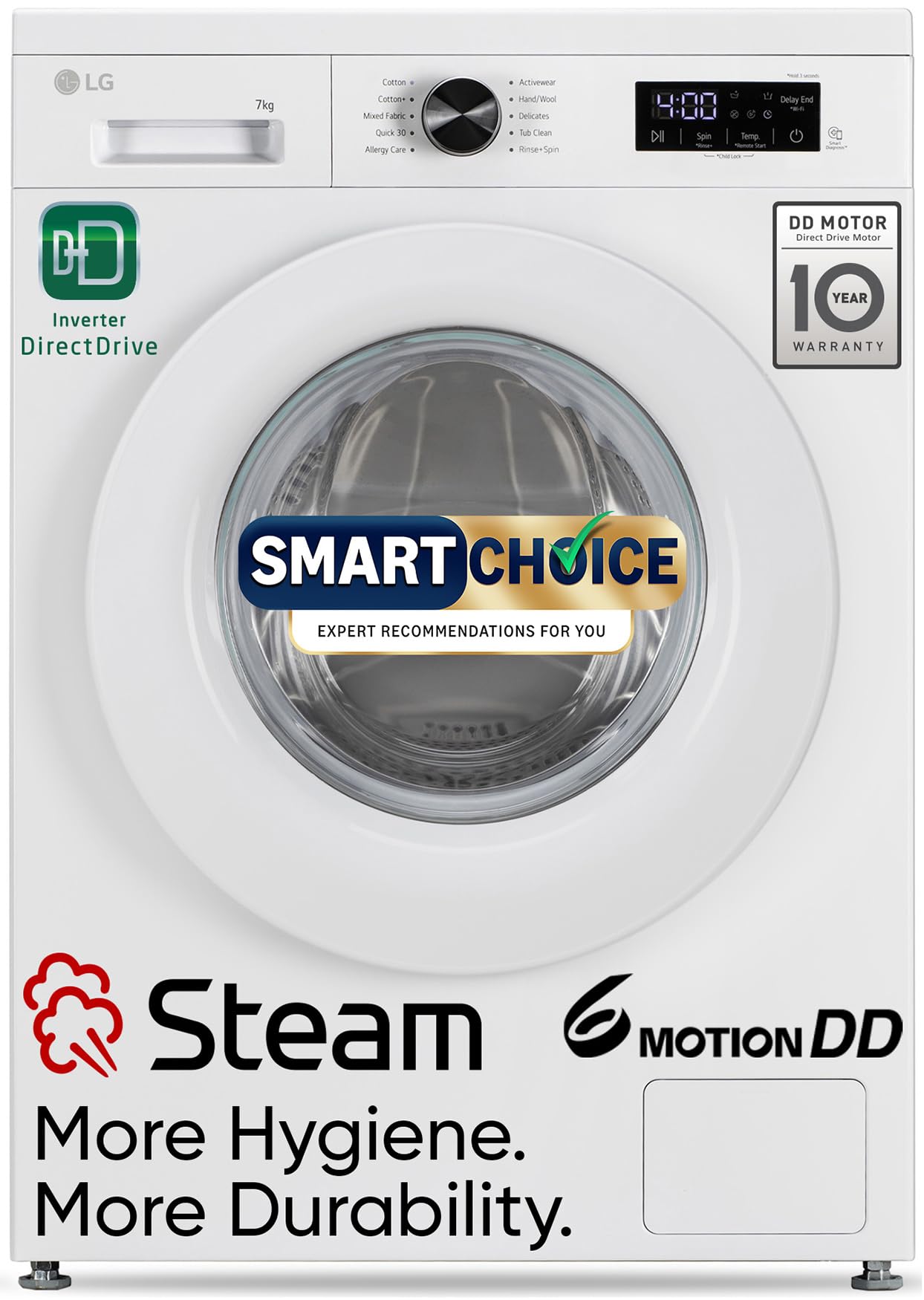 Lg Smart Choice, 7 Kg, 5 Star, Steam, Inverter Direct Drive Technology, 6 Motion Dd, FullyAutomatic Front Load Washing Machine 