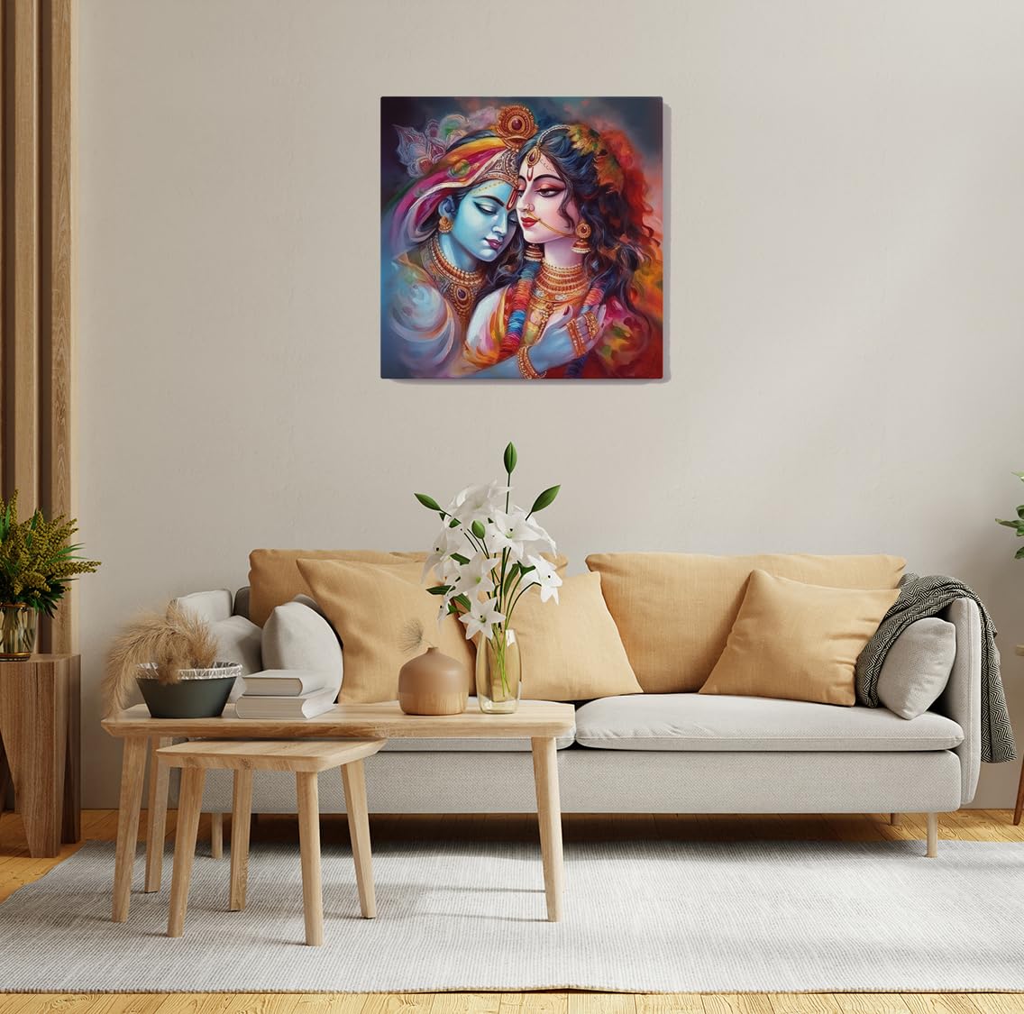 SCPmarts Radha Krishna Canvas Painting Radha Krishna Wall Decoration Abstract Painting Wall art Radha Krishna Painting Home Deoc