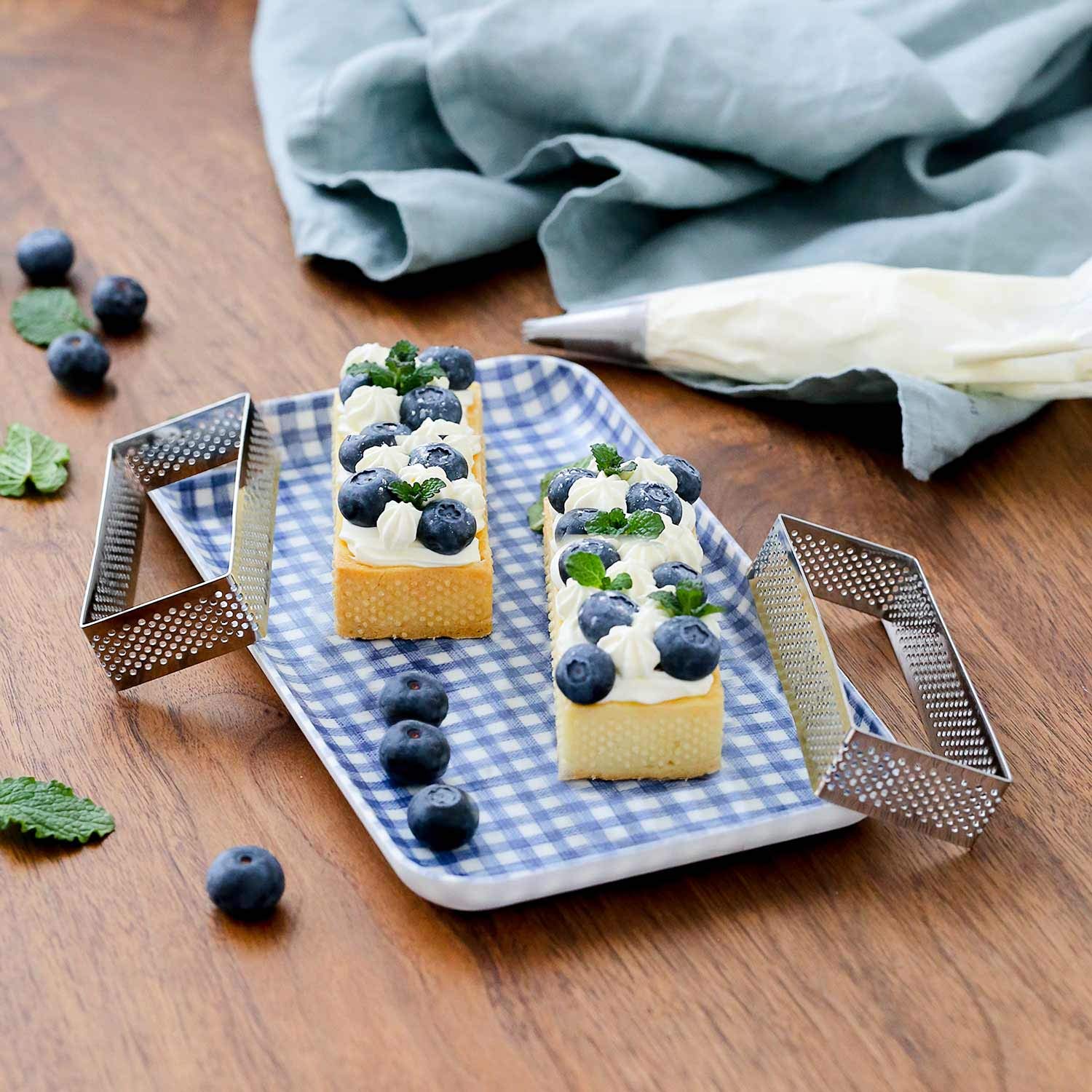 Fangsun Tart Ring For Baking, Stainless Steel Perforated Pastry Ring Mold For French Tarte, 5 Shape Tart Rings With Gift Package