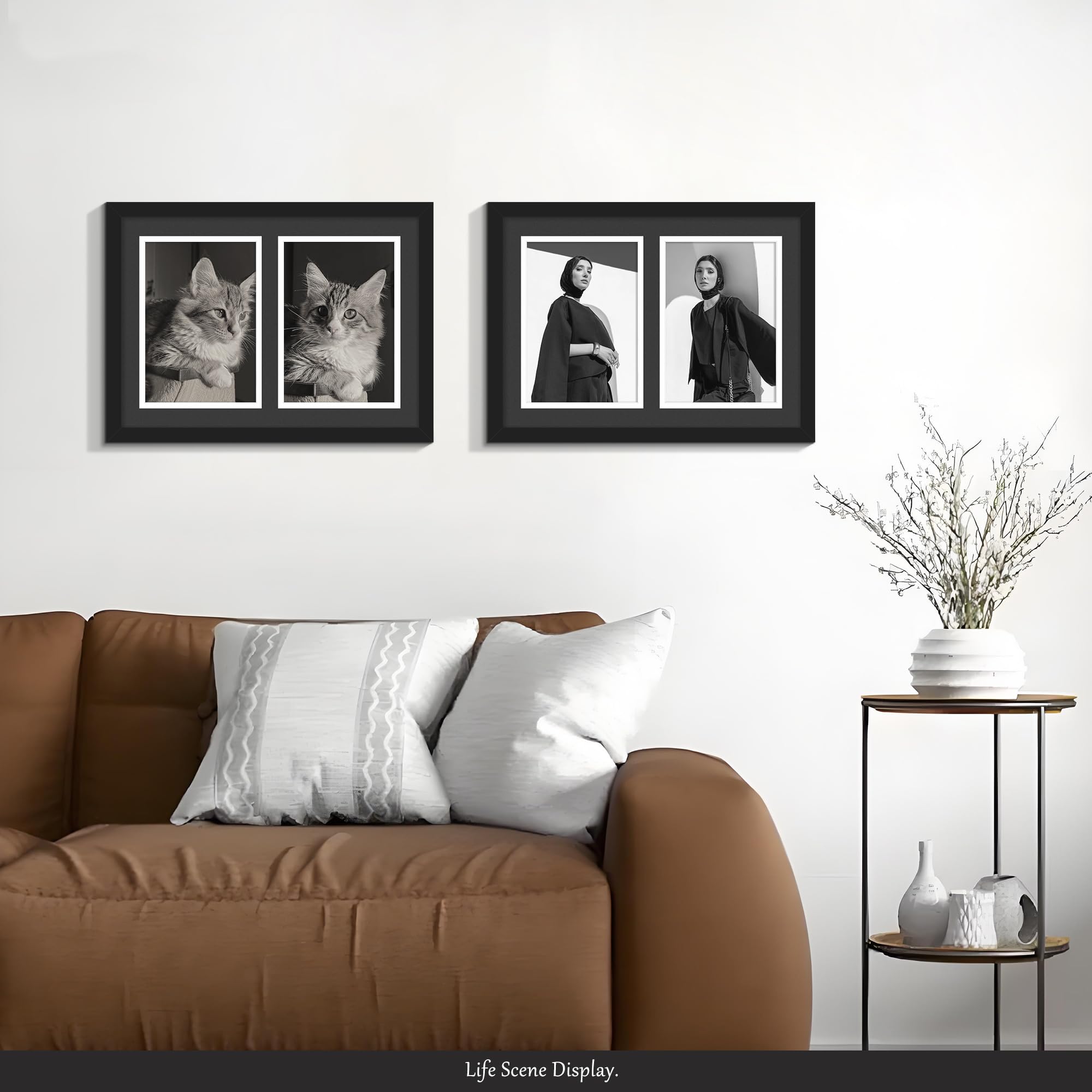 DUENPY 8.5x12 Collage Picture Frame, 5x7 Collage Picture Frame, Displays Double 5x7 inch Photos, Wall Decor Wall Hanging or Tabl