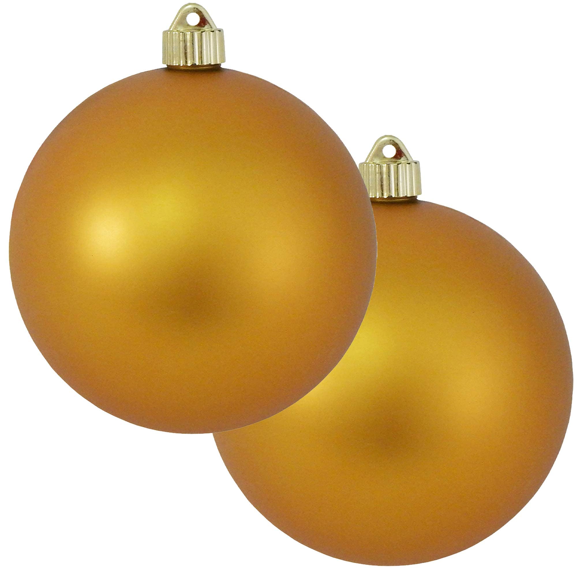 Christmas By Krebs 6 (150mm) Velvet Imperial Gold [2 Pieces] Extra Large Solid Oversized Huge Big Outdoor Plastic, UV Ball Ornam