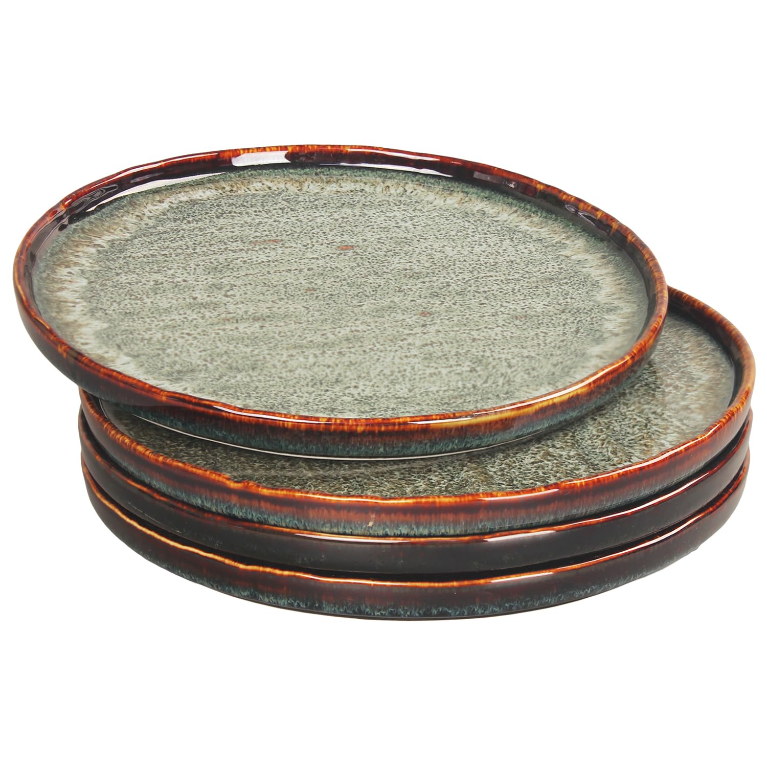 jinsongdafa Appetizer plate Porcelain Dinner Plates Set of 4,for Main Dish, Steak,Bread,Risotto,Pasta,Salad - Microwave,Oven and