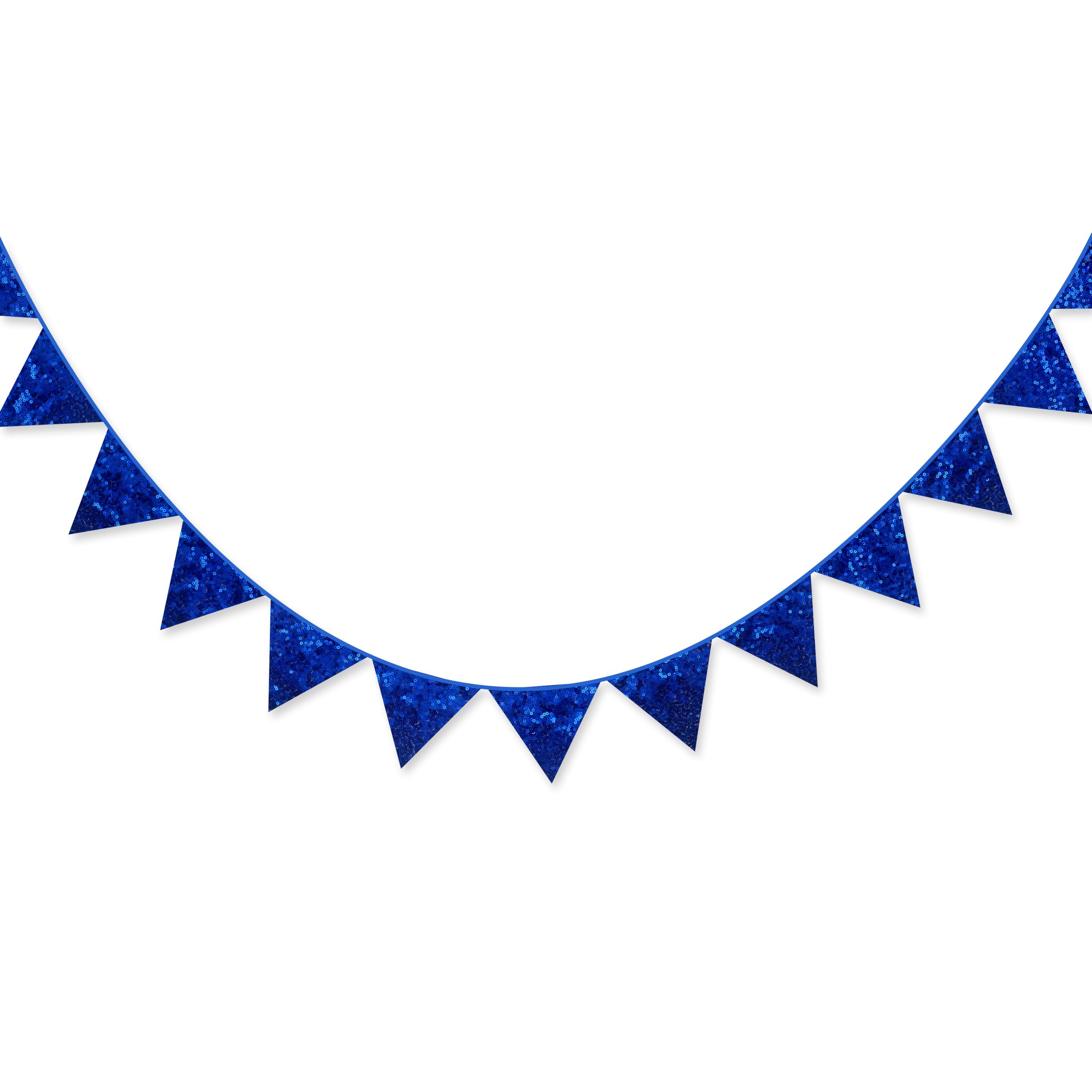 Pinkblume Royal Blue Decorations Double Sided Sequin Navy Blue Fabric Triangle Pennant Banner Flag Bunting Garland For Blue Naut