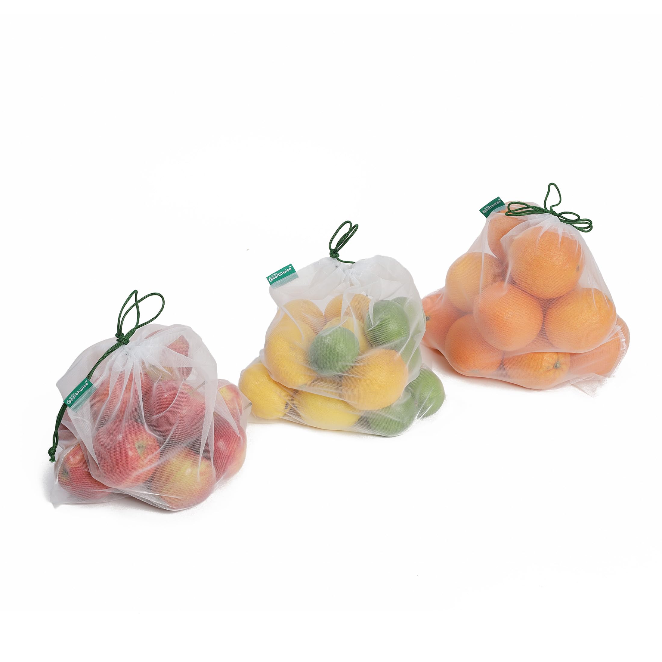Earthwise Reusable Mesh Produce Bags - Set of 9, Lightweight Transparent, Small, Strong See-Through for Fruits & Veggies
