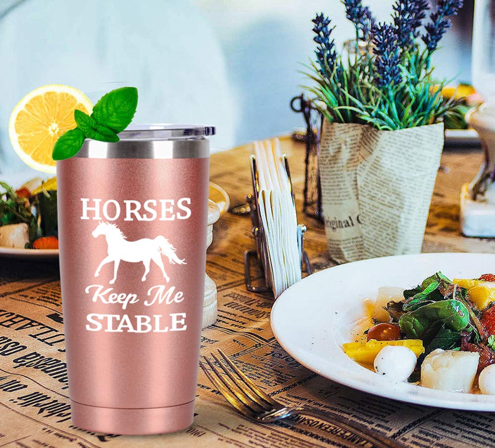Horse Gifts For Women, Horses Keep Me Stable Travel Tumbler, Funny Birthday Christmas Gifts For Horse Lovers Equestrian Cowgirls