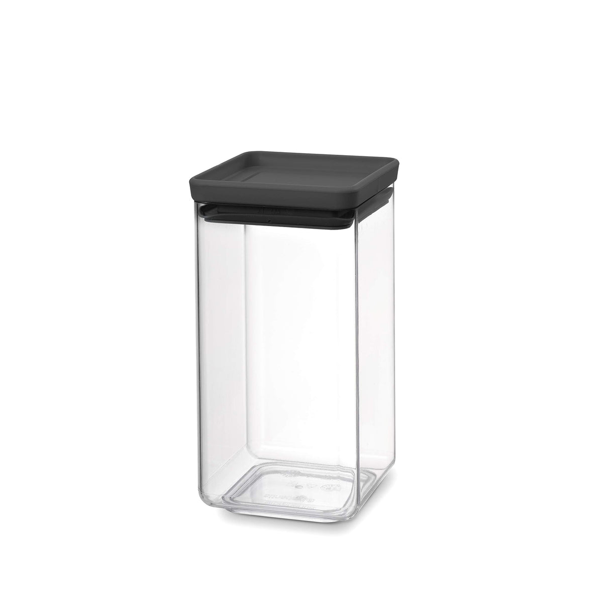 Brabantia Tasty+ Stackable Food Canister (Dark Gray / 0.4 Gal) Bpa-Free Space-Saving Durable Jar With Silicone Seal Lid For Fres