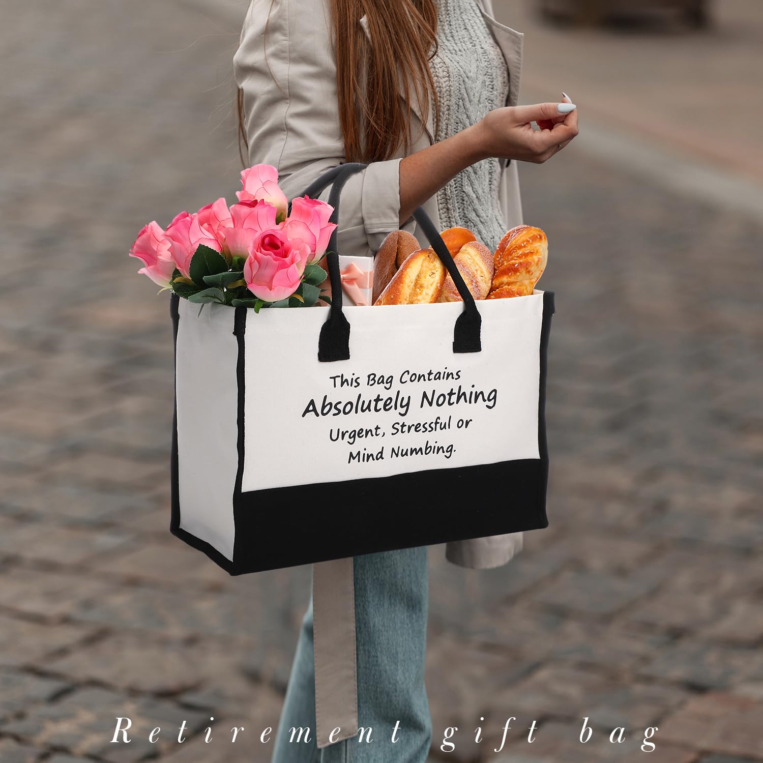 Huhumy Retirement Gifts For Women Retirement Gift Bag Canvas Tote Bag Appreciation Gift For Women Teacher Employee Nurse Farewel