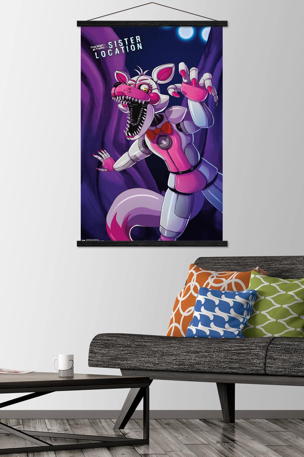 Trends International Five Nights At Freddy'S: Sister Location - Funtime Foxy Wall Poster, 22.375'' X 34'', Premium Print And Bla