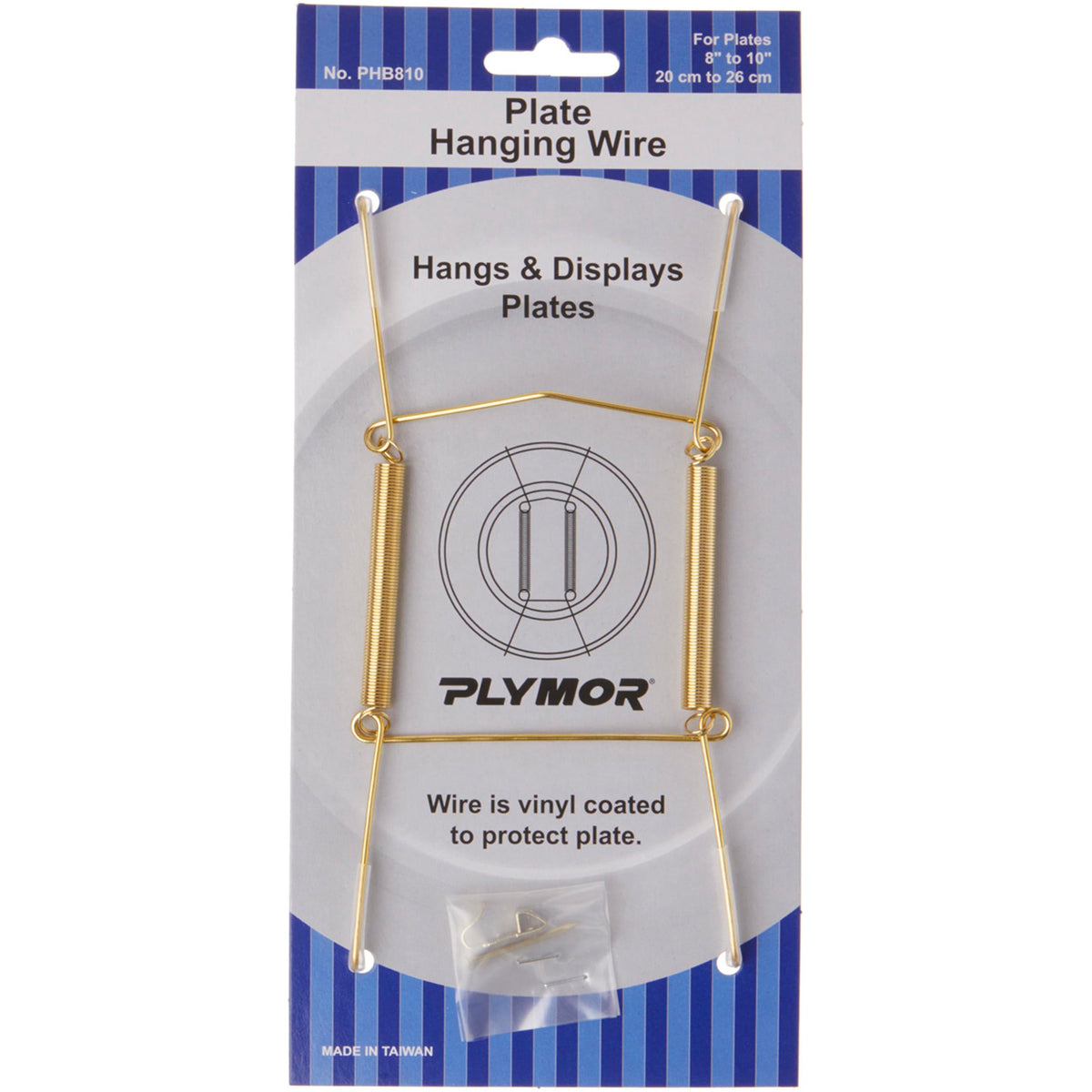 Plymor Shiny Gold Finish Wall Mountable Plate Hanger, 6.125'' H X 3'' W X 0.5'' D (For Plates 8'' - 10''), Pack Of 12