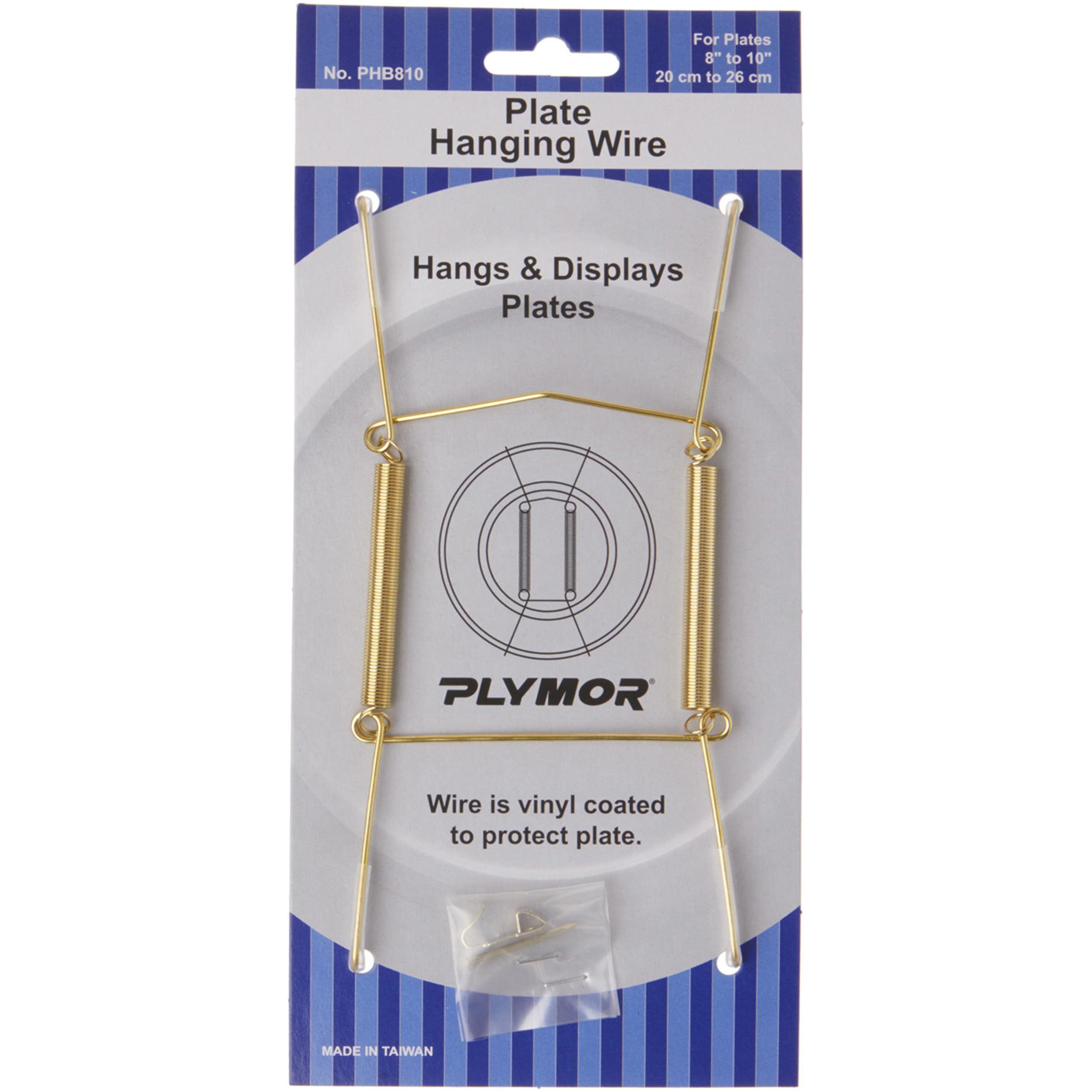 Plymor Shiny Gold Finish Wall Mountable Plate Hanger, 6.125'' H X 3'' W X 0.5'' D (For Plates 8'' - 10'')