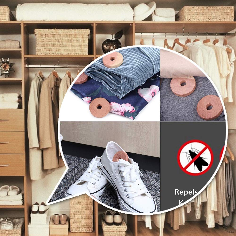 Cedar Blocks For Clothes Storage - 24 Pcs 100% Aromatic Cedar Rings, Cedar Accessories For Closets Storages, Cedar Blocks For Wa