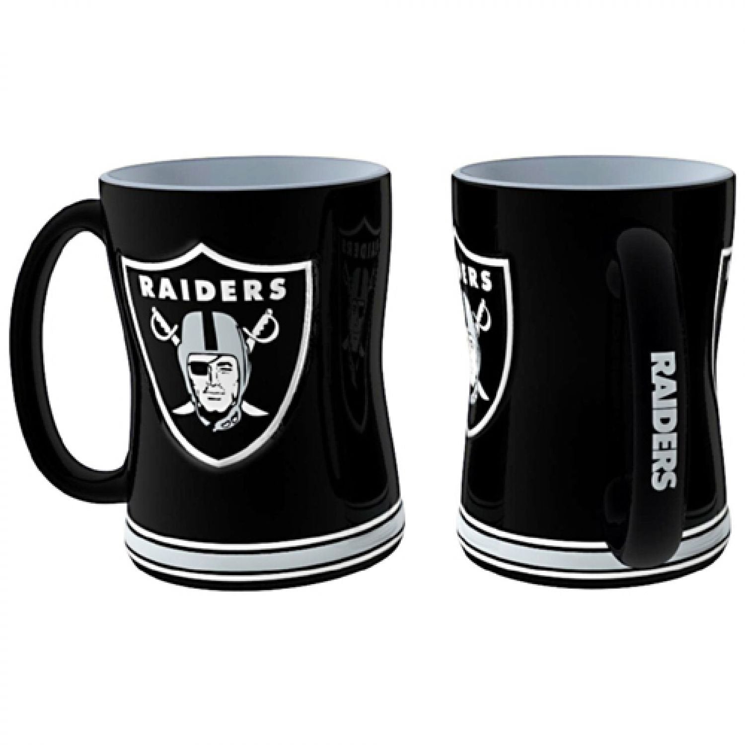 Nfl Sculpted Coffee Mug, 14 Ounces, Oakland Raiders