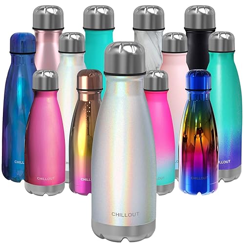 CHILLOUT LIFE Stainless Steel Water Bottle for Kids School: 12 oz Double Wall Insulated Cola Bottle Shape for Cold and Warm Drinks  BPA Free Metal Sports Bottle for Boys  Girls & Women