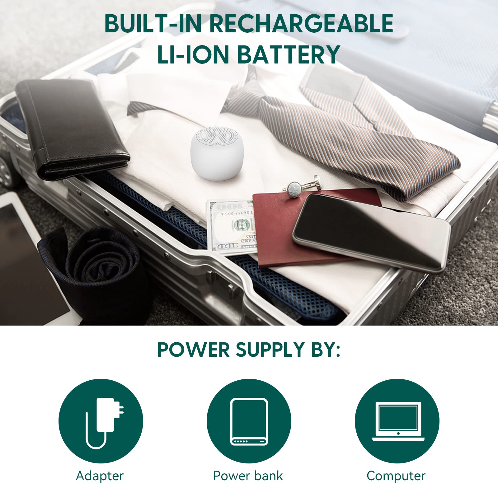 Babelio White Noise Sound Machine For Adults Kids Baby, Mini, 15 Non-Looping Sounds, Timer, Memory Function, Easy To Pocket And