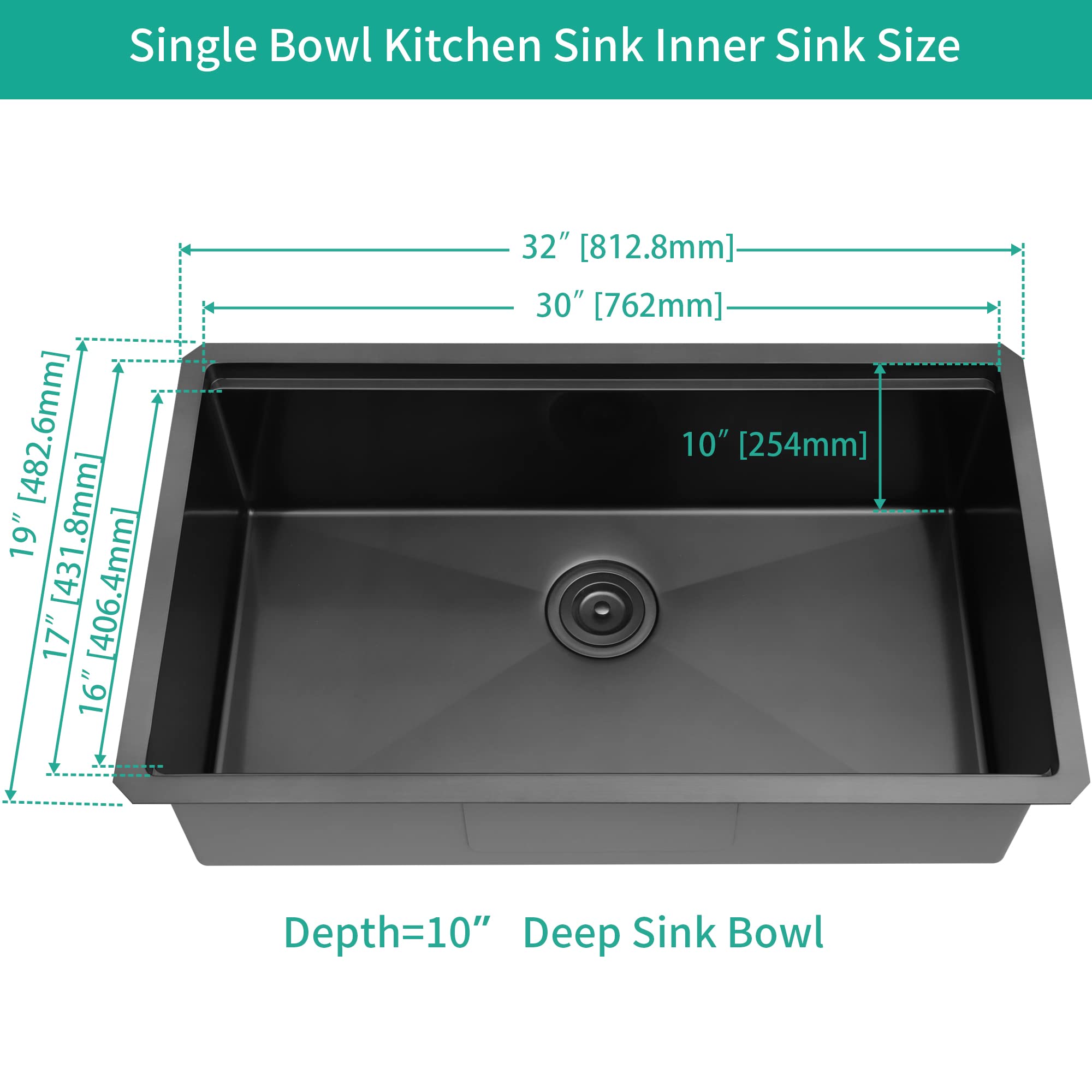 Lqs Undermount Kitchen Sink, 32    X 19    Workstation Ledge Kitchen Sink, 32 Inch Kitchen Sink, 16 Gauge Black Kitchen Sink, Ha