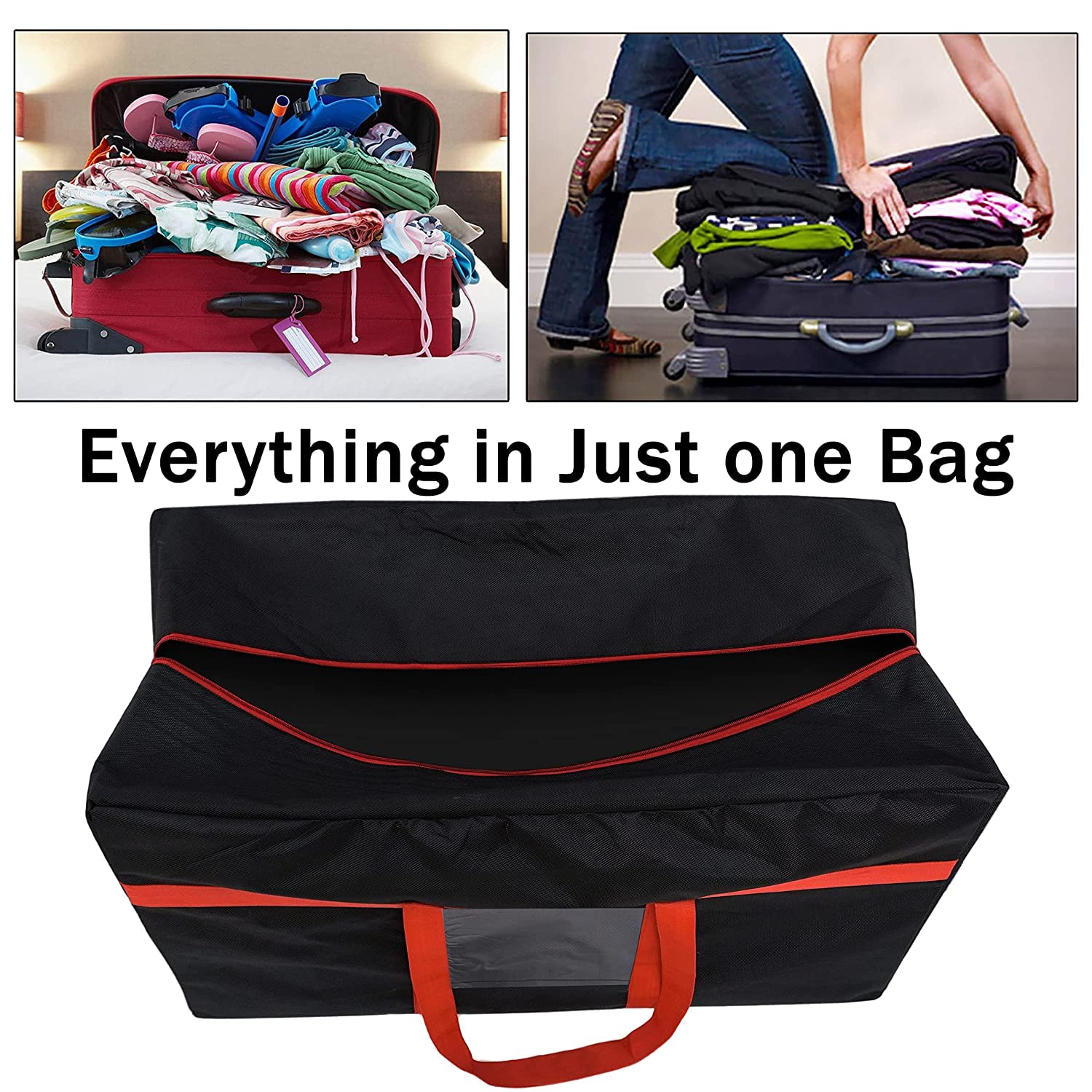 Storite Nylon Multi-Purpose Heavy Duty 128 litres Super-Size Large Clothing Storage Organiser/Toys Storage Bag/Stationery Paper