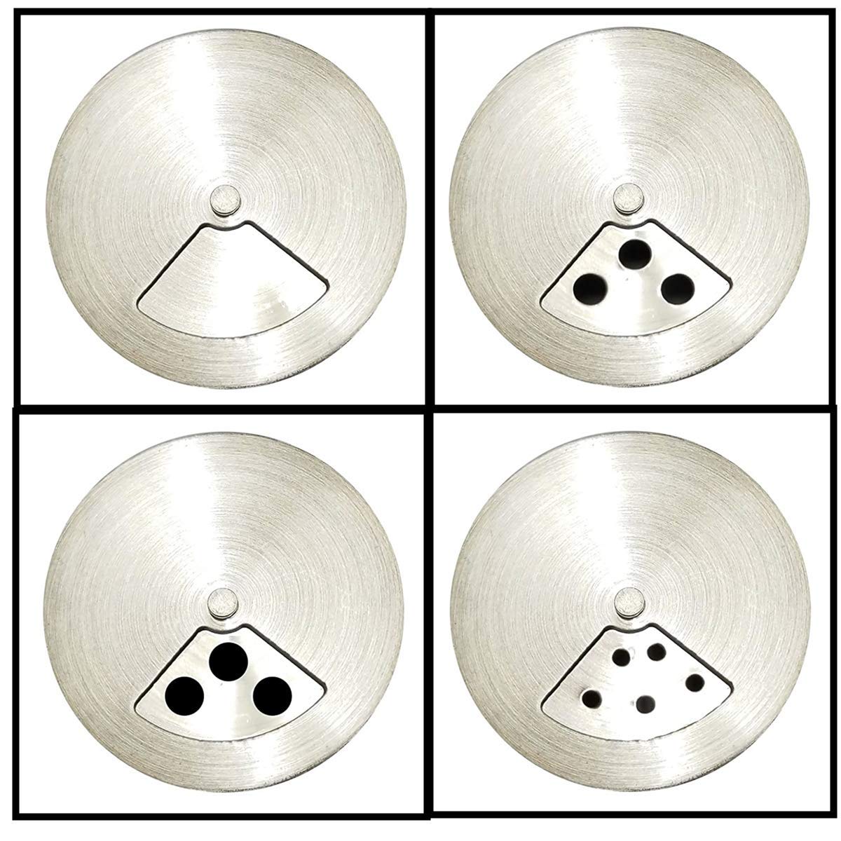 Tsyware Set Of 4 Salt And Pepper Shakers Stainless Steel Glass With Lids 3 Ounces For Storing Salt And Pepper, Spices And Season