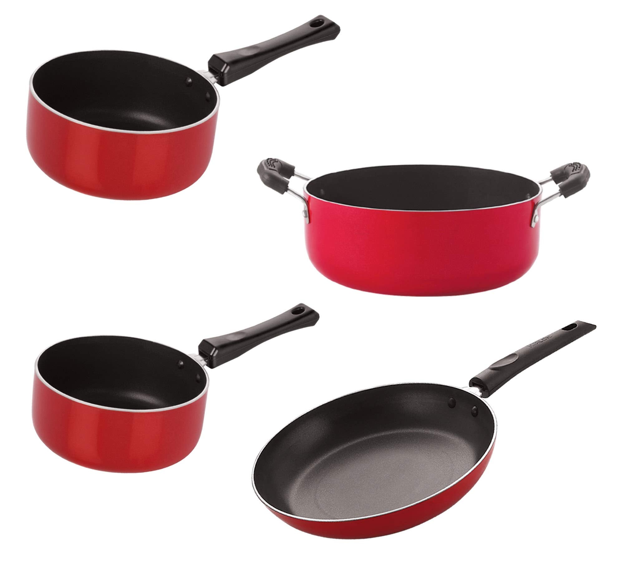 Nirlon NonStick Pfoa Free Stain Resistance NonInduction Kitchen Cooking Essential Combo Item Set Of 4 Pieces (2.6Mm_Sp(B)_Sp(M