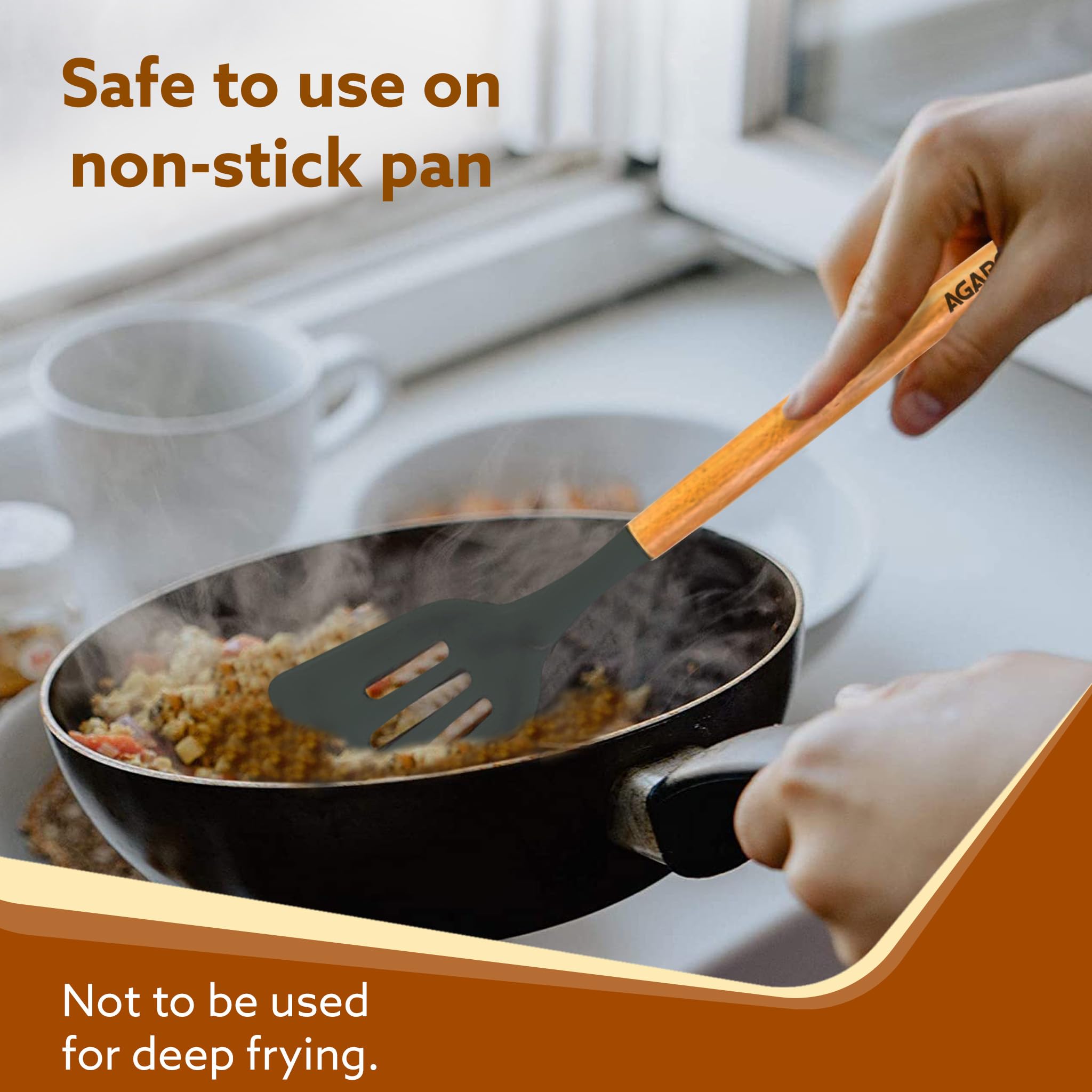 AGARO Royal Silicone Spatula Set of 5, Cooking and Mixing, for Non-Stick Cookware, BPA Free, Seamless Design, Grey