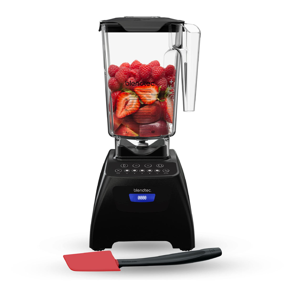 Blendtec Classic 575 Blender, 90 Oz Wildside+ Jar, And Spoonula Spatula - Kitchen Blender Bundle - Black