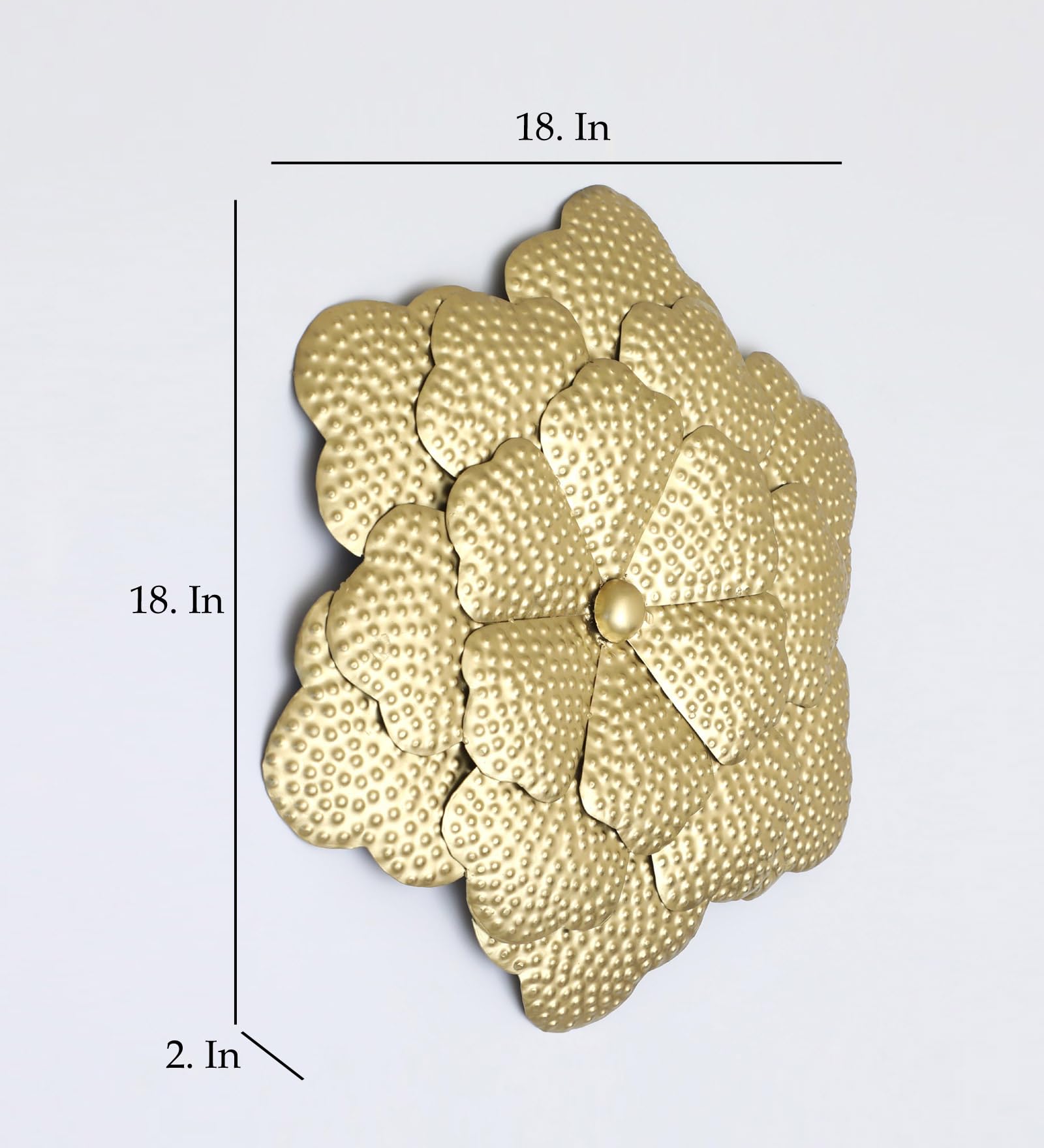 Vedas Gold Metal Vamli Flower Big Wall Decorative Hanging & Mounted Art Sculpture Wall Art For Living Room, Office, Home, Hotel