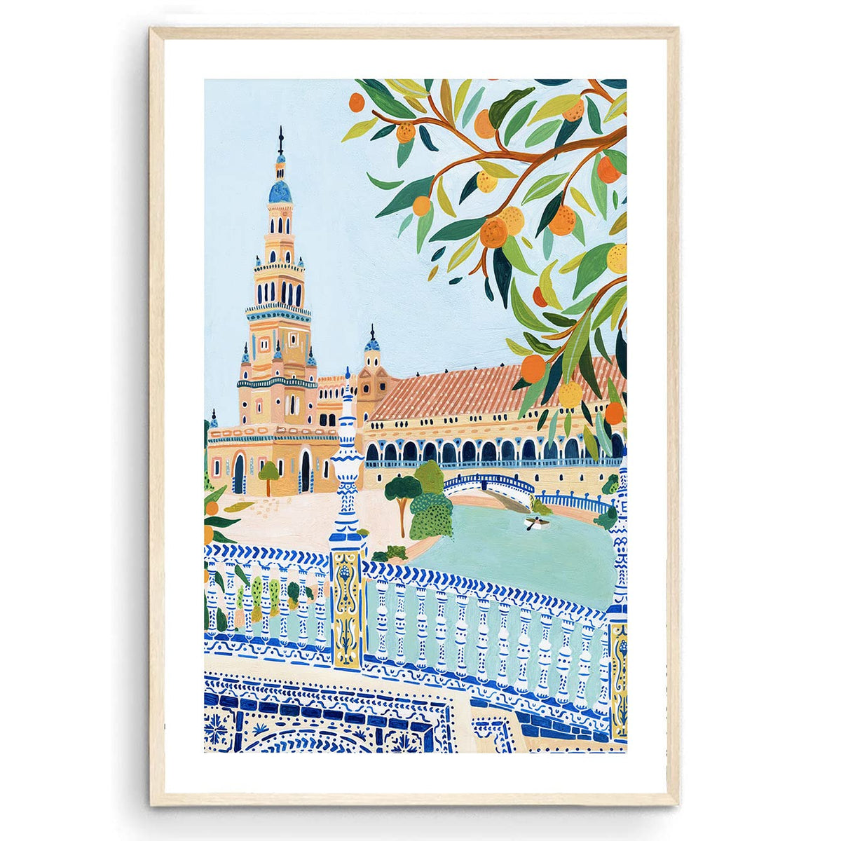 Nationcog Seville Art Print, Spain Art Print, Plaza De Espana, Seville Poster, Travel Gift, Travel Poster, Europe Print, Housewa