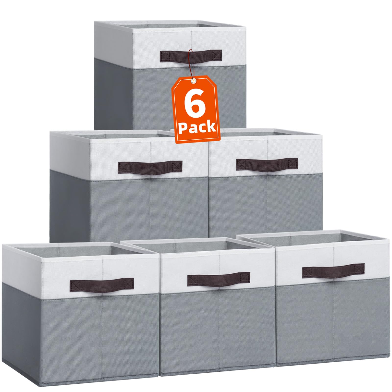 Criusia Storage Cubes -11 Inch Closet Organizers And Storage Bins For Clothes -6 Pack Fabric Storage Baskets For Shelves, Cube O