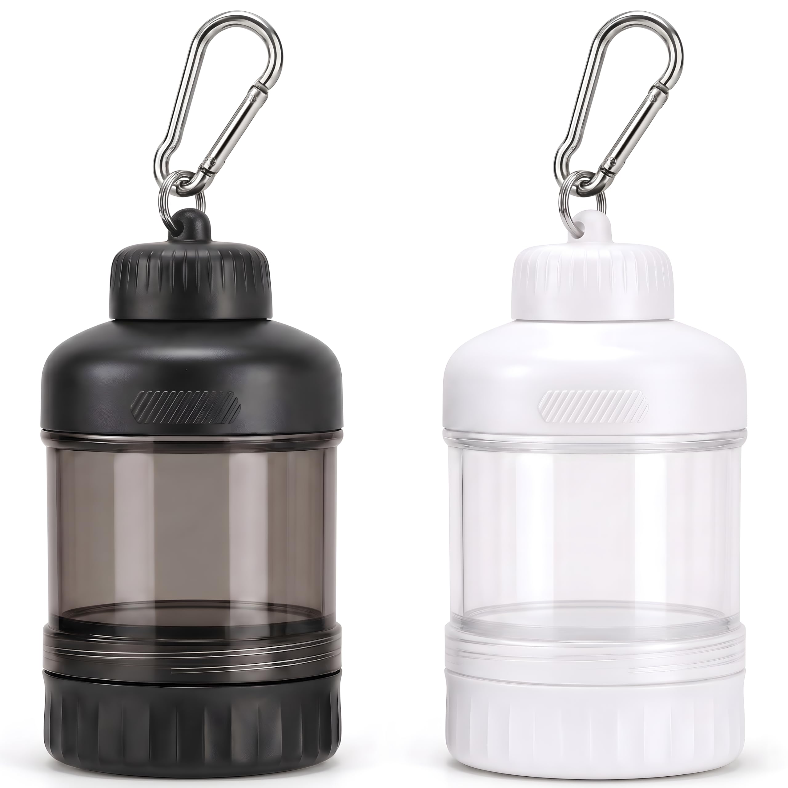 BooMetCheer 2 Pack Protein Powder Container to Go with Keychain & Keyring, Large Capacity, Clear, Leakproof, Ideal for workouts,