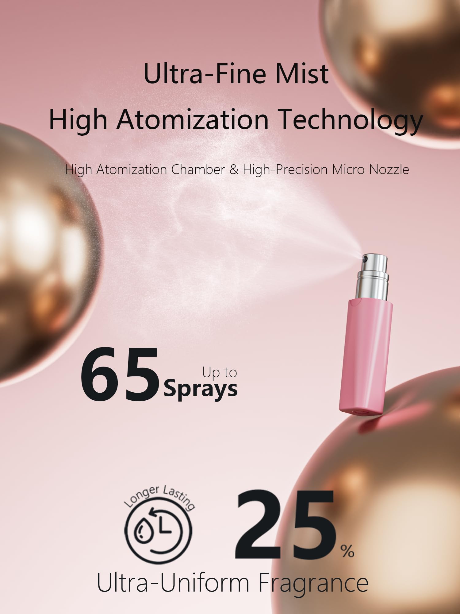 Perfume Pod Atom Refillable Perfume Atomizer (Atom01, Pink)