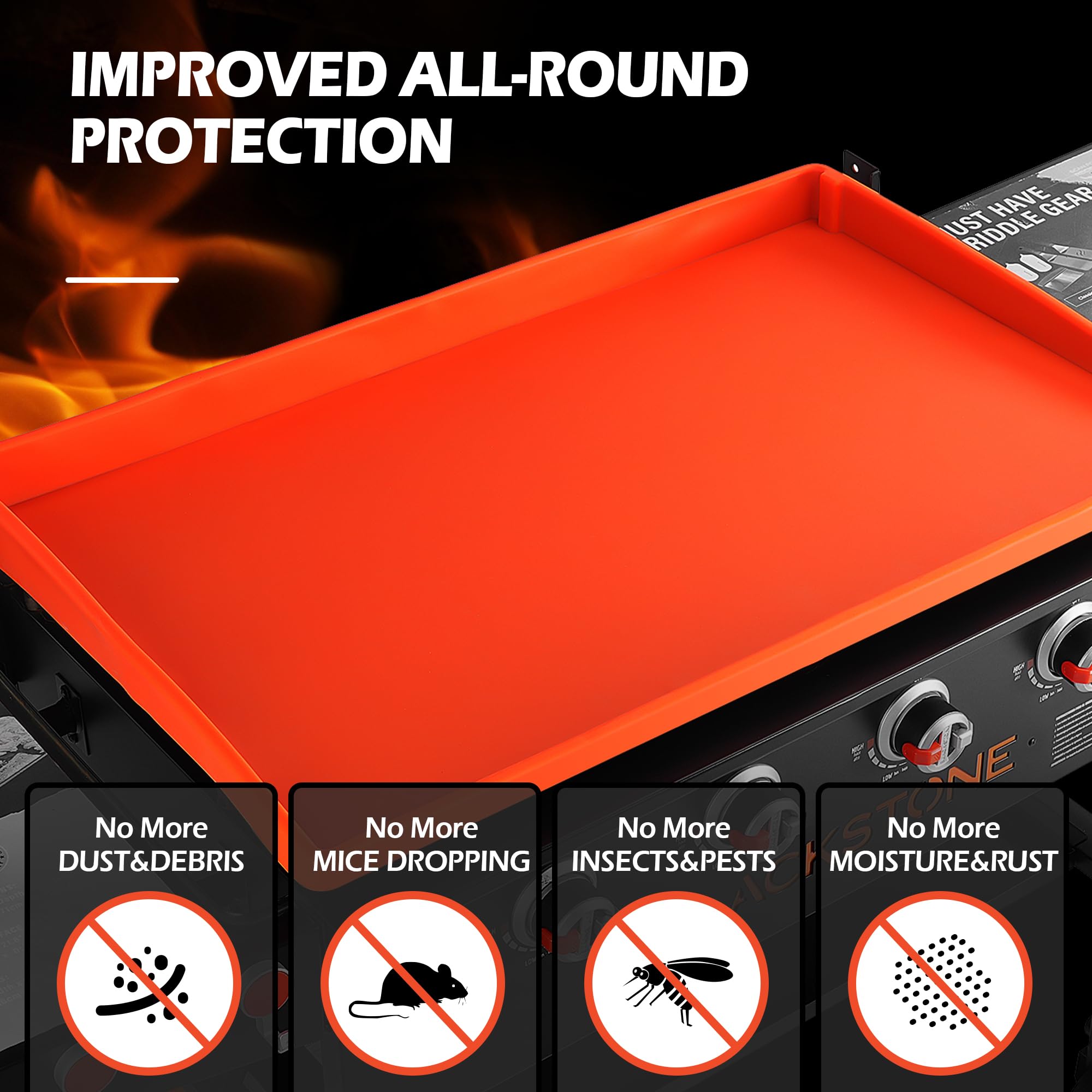 Wyzjc Upgraded Blackstone Griddle Cleaning Kit, With 36 Inch Silicone Griddle Mat, Oil Cup Liner, Heat-Resistant Silicone Spatul