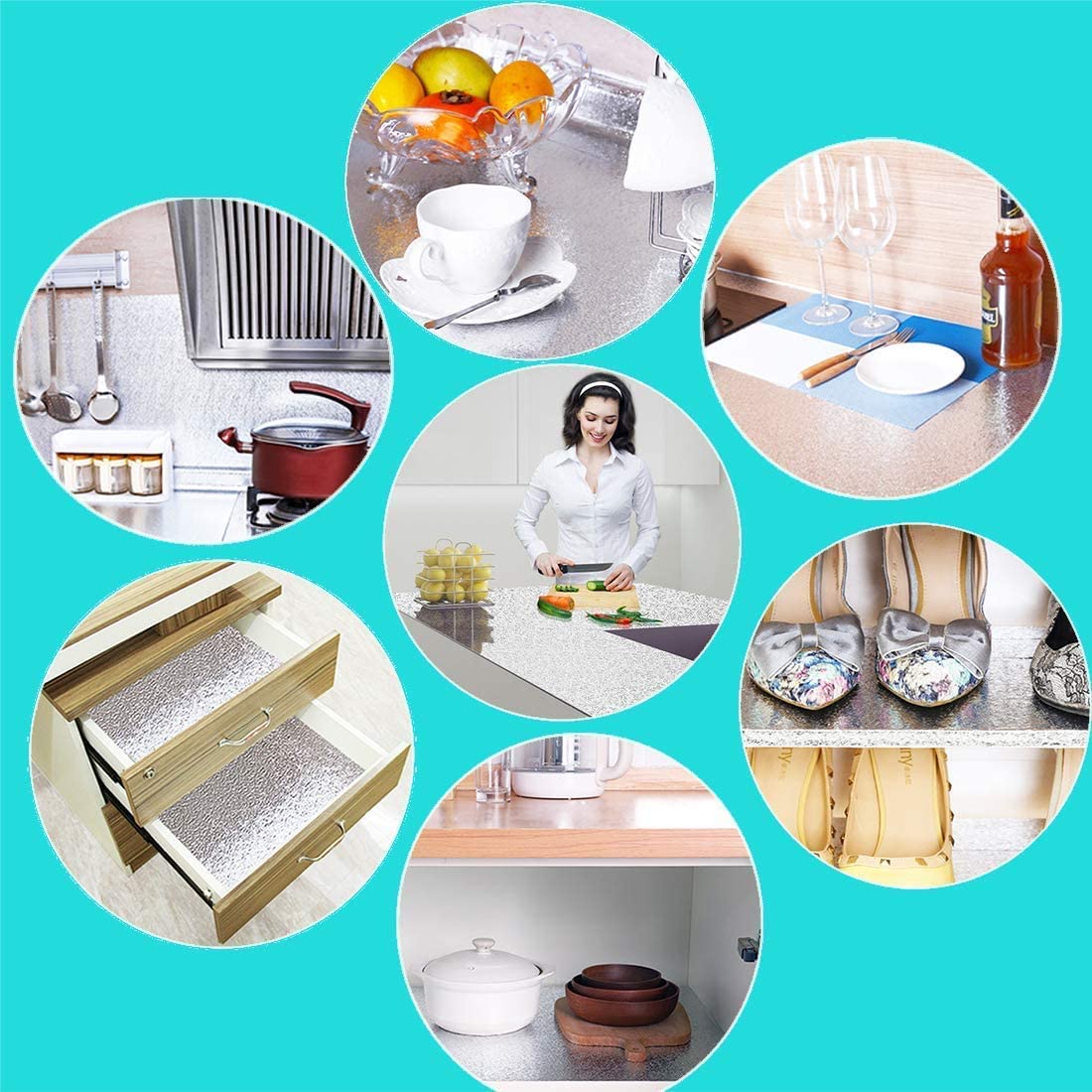 Tgopit Aluminum Foil Mirror Silver Wallpaper 200 * 60 Cm Wide Kitchen Waterproof Oil Proof Removable Contact Paper Heat Resistan