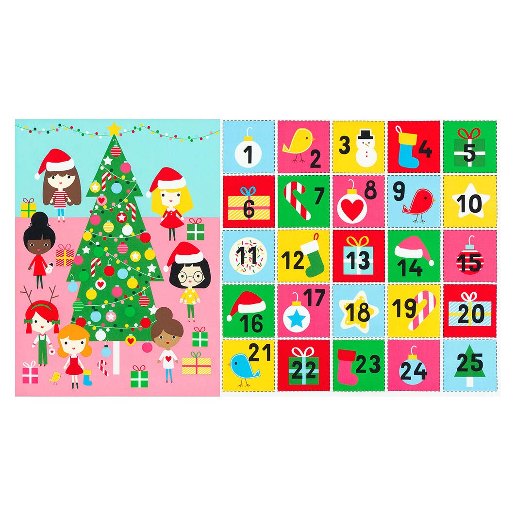Kaufman Girl Friends Holiday Party Advent Calendar 24 Panel Holiday, Fabric by the Yard
