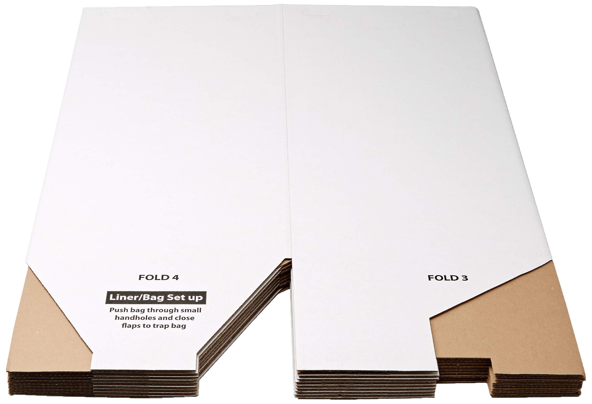 Disposable Cardboard Trash and Recycling Boxes: Bin + Lid + Trash Bag- White (Qty. 10 Sets)