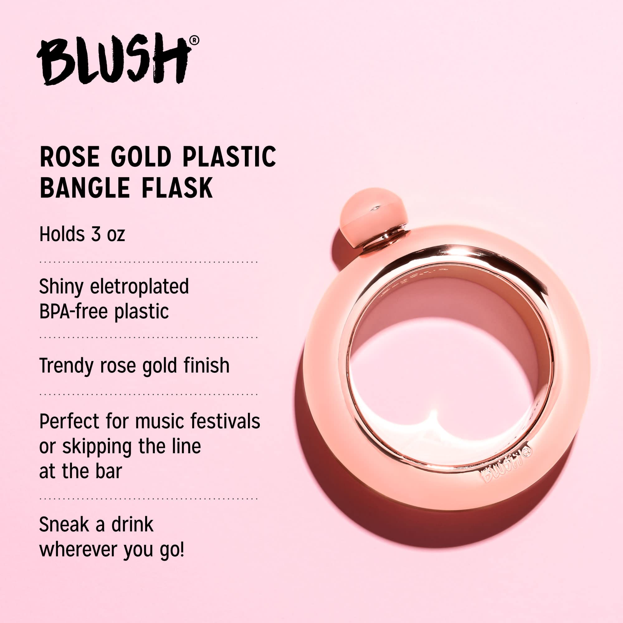 Rose Gold Plastic Bangle Flask By Blush