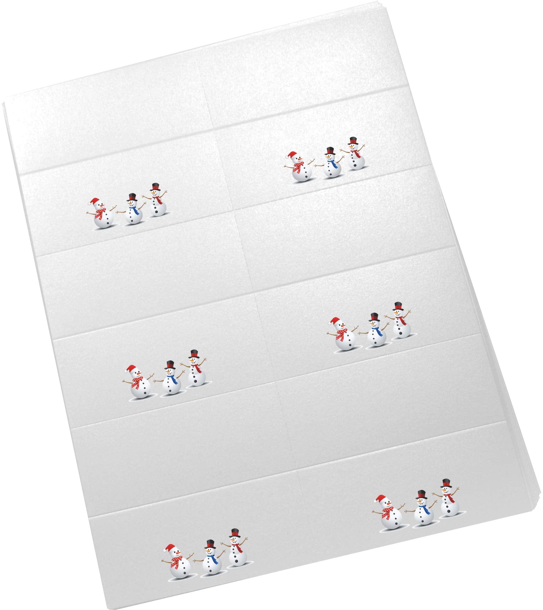Documents and Designs Holiday Snowman Place Cards - Set of 60, Printable on White Paper, Perfect for Weddings and Special Events