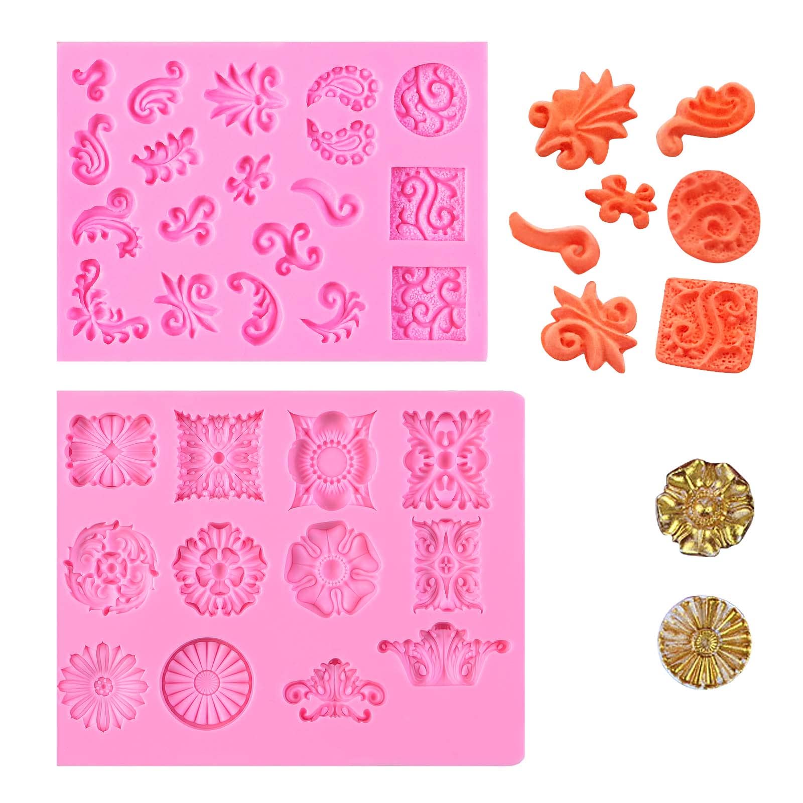 Jewelry Fondant Mold, Baroque Gems Silicone Chocolate Molds, For Wedding Cake Decoration Cupcake Toper, Birthday Party Christmas