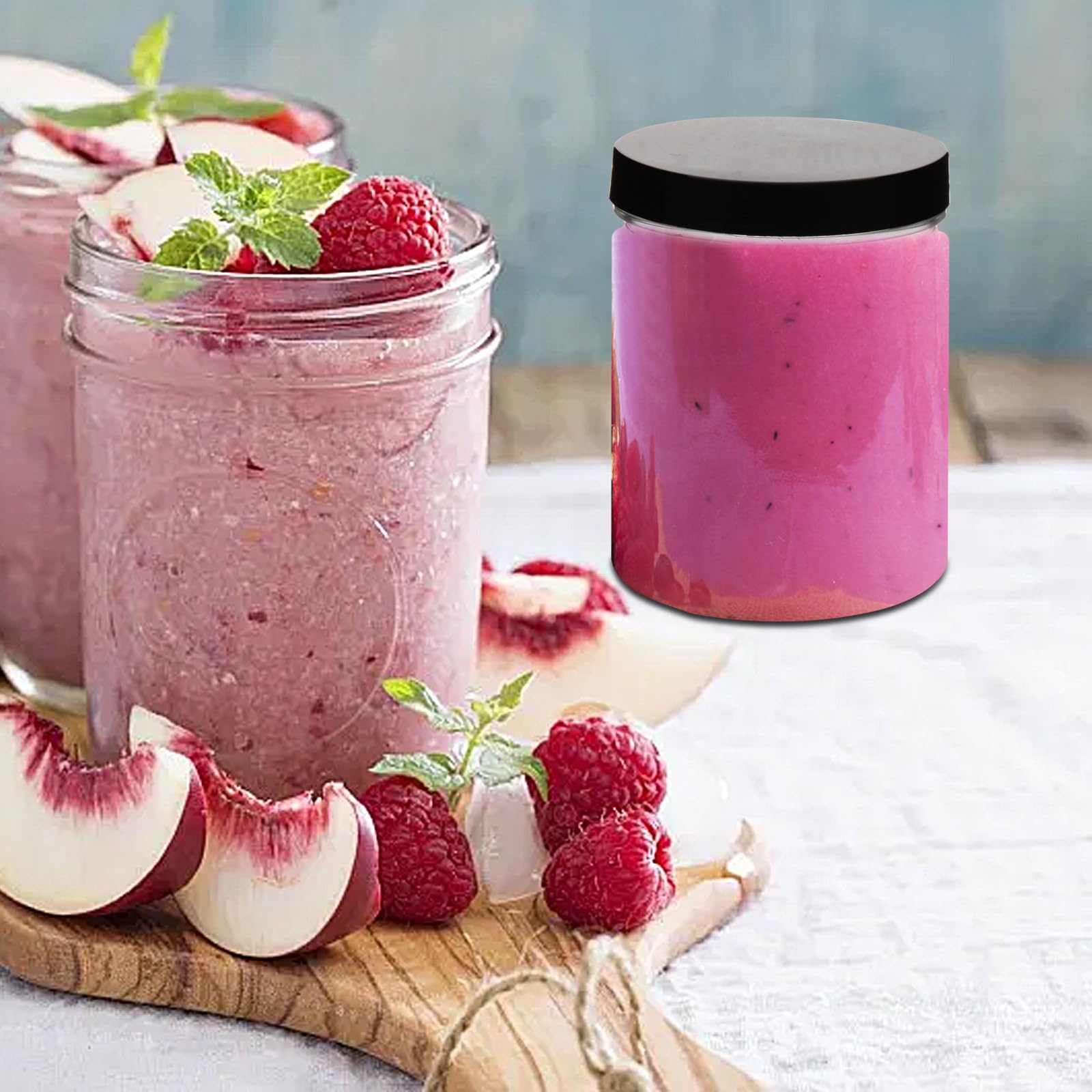 8 Oz Plastic Containers With Lids, Muxincamp 36 Pack 8 Oz Plastic Jars With Screw On Lids Empty Round Slime Jar Cosmetics Contai