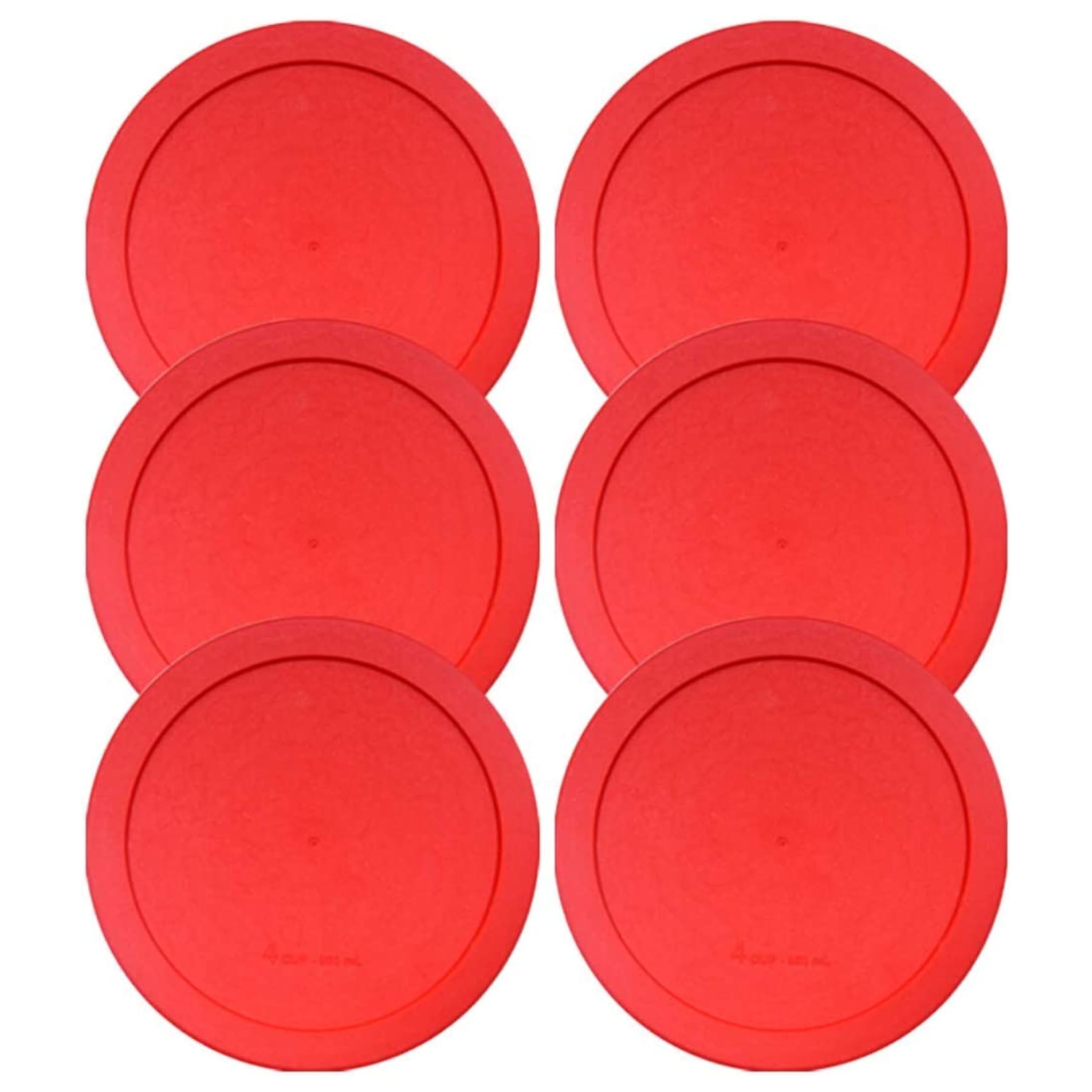 Lids For Pyrex And Anchor Round Glass Containers Works For 6/7 Cups - 6-Cups, Orange-4Pk