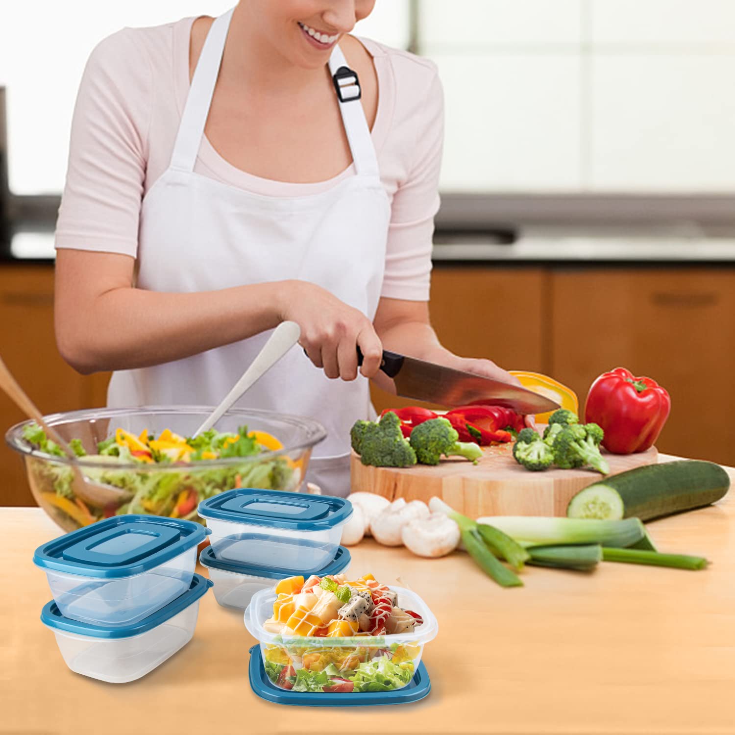 Pedeco 10Pcs Food Storage Containers,Freezer Microwave Safe,Food Container Sets,Bpa Free Plastic Meal Prep Containers & Kitchen