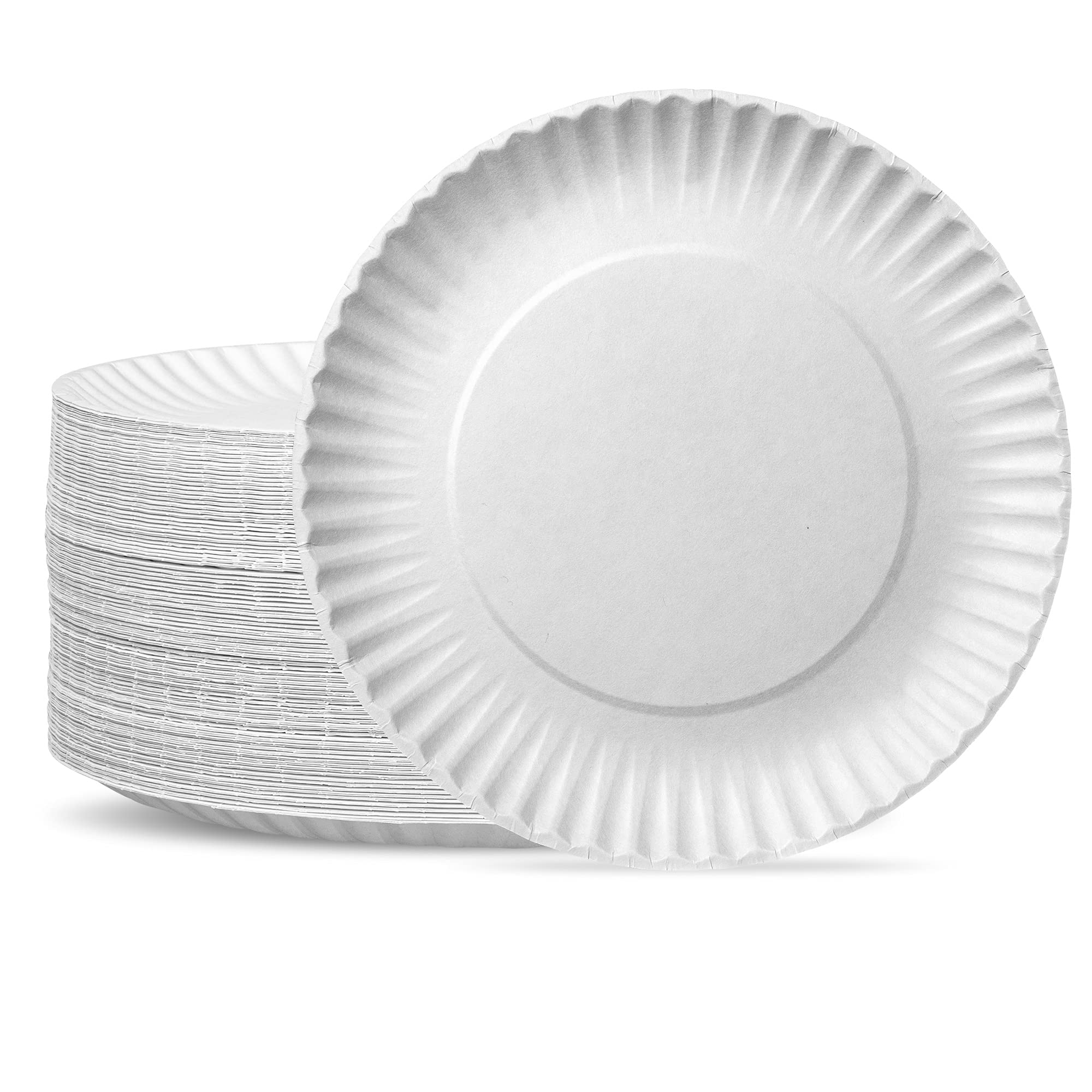 Comfy Package Gusto [9 Inch - 500 Pack] Disposable Paper Plates - Decorative Craft Paper Plates - Large (Formerly