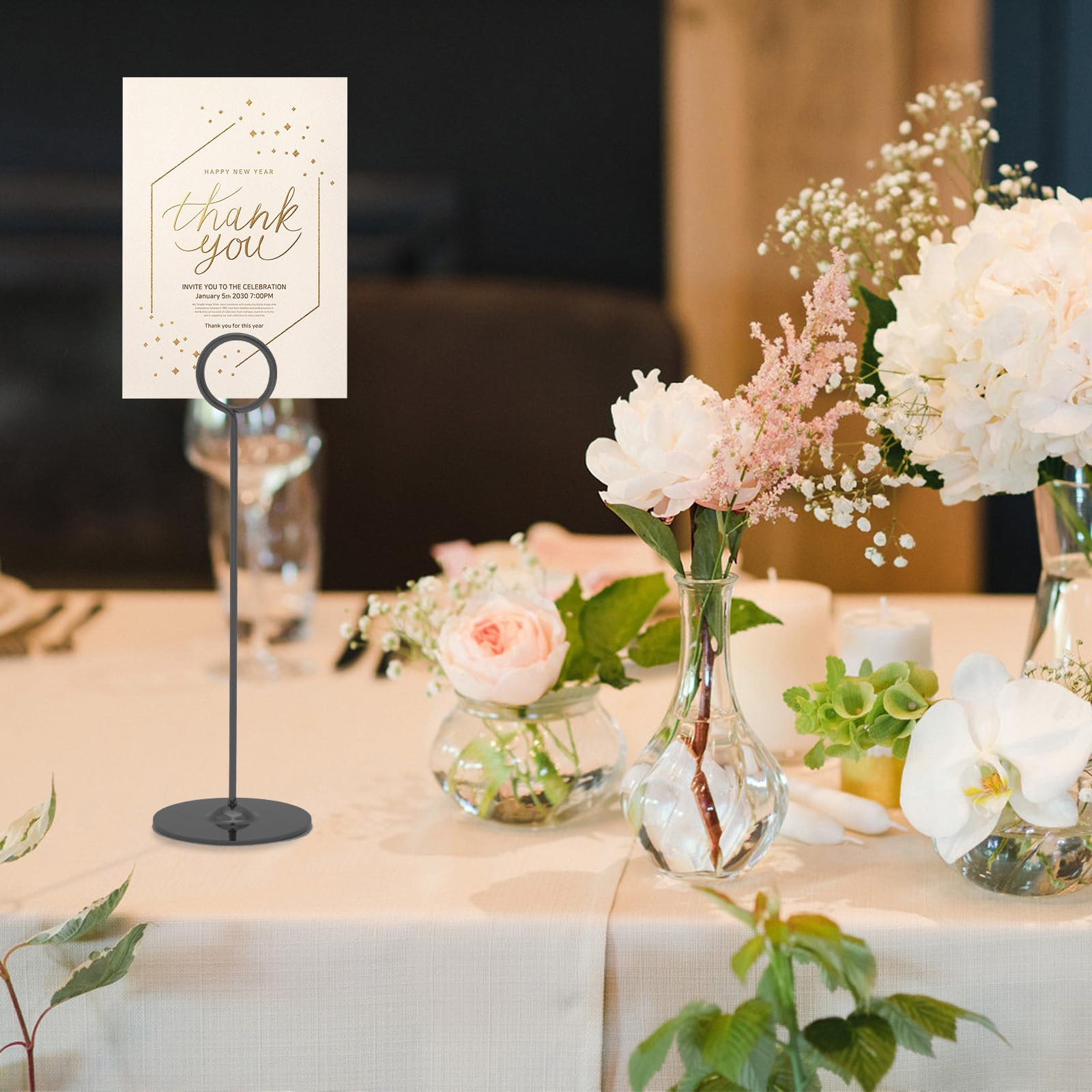 Urban Deco 16 Pieces Table Card Holder 8 Inches Table Number Holders Place Steel Card Holders For Photos, Food Signs, Memo Notes