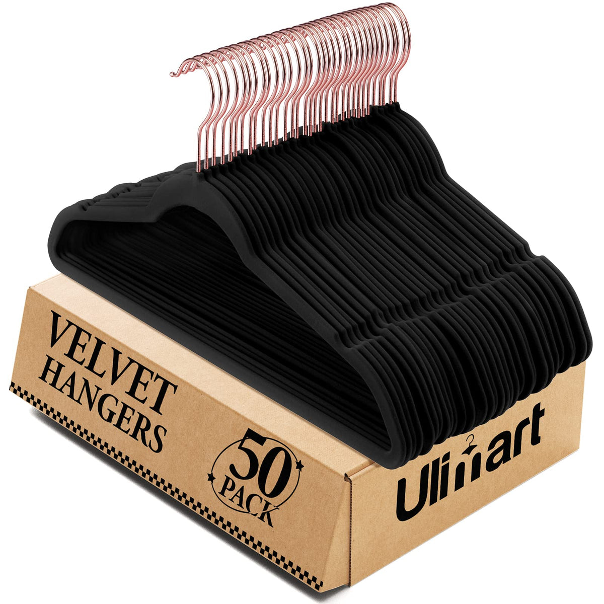 Ulimart Velvet Hangers -Hangers 50 Pack- Non Slip Hangers Heavy Duty Clothes Hangers - Hangers Non Slip Felt Hangers For Coats,