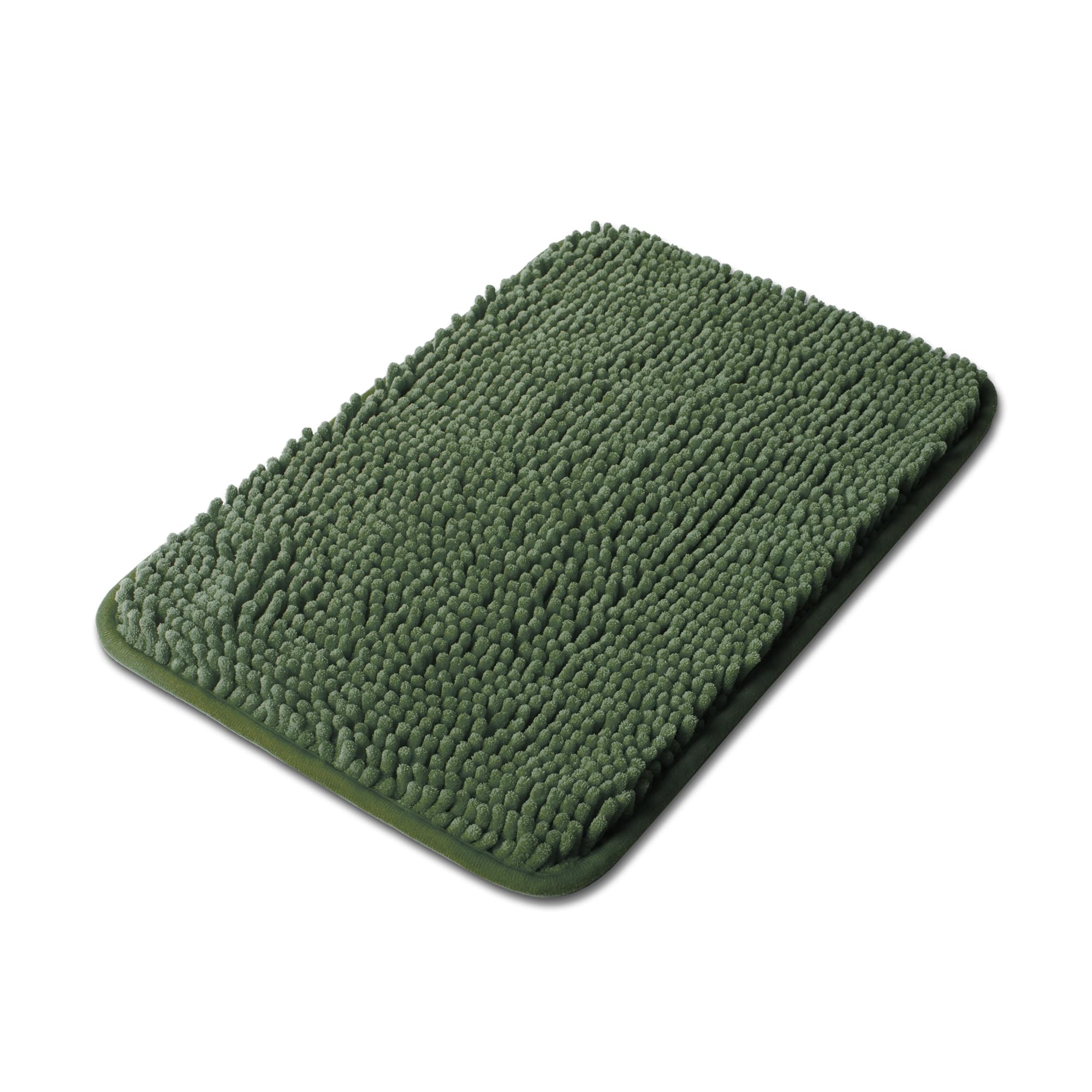 Yeaban Olive Green 47 X 17 Bathroom Rug - Thick Chenille Bath Mats | Absorbent And Washable Bath Rug Non-Slip, Plush And Soft Ru