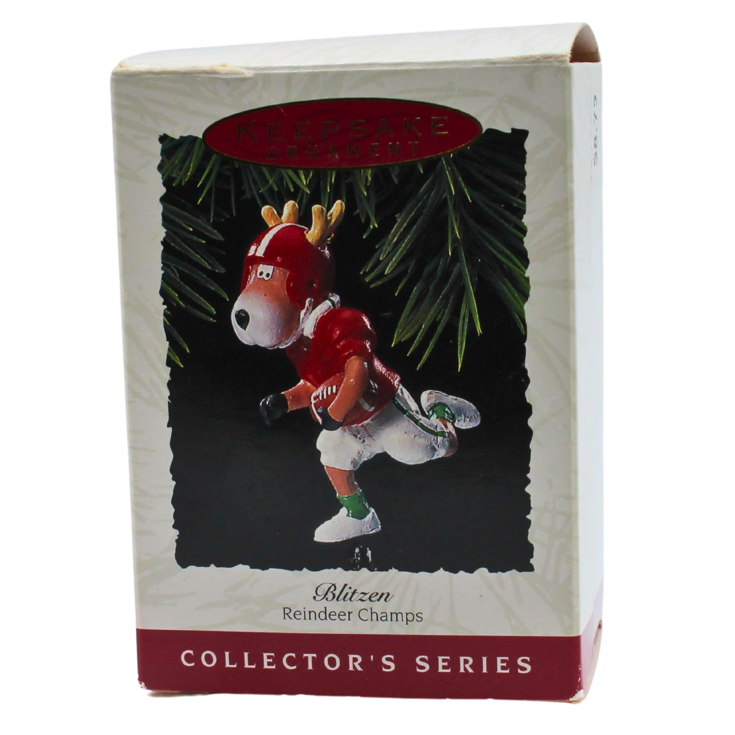 Hallmark QX4331 Blitzen Reindeer Champs Football Keepsake Ornament