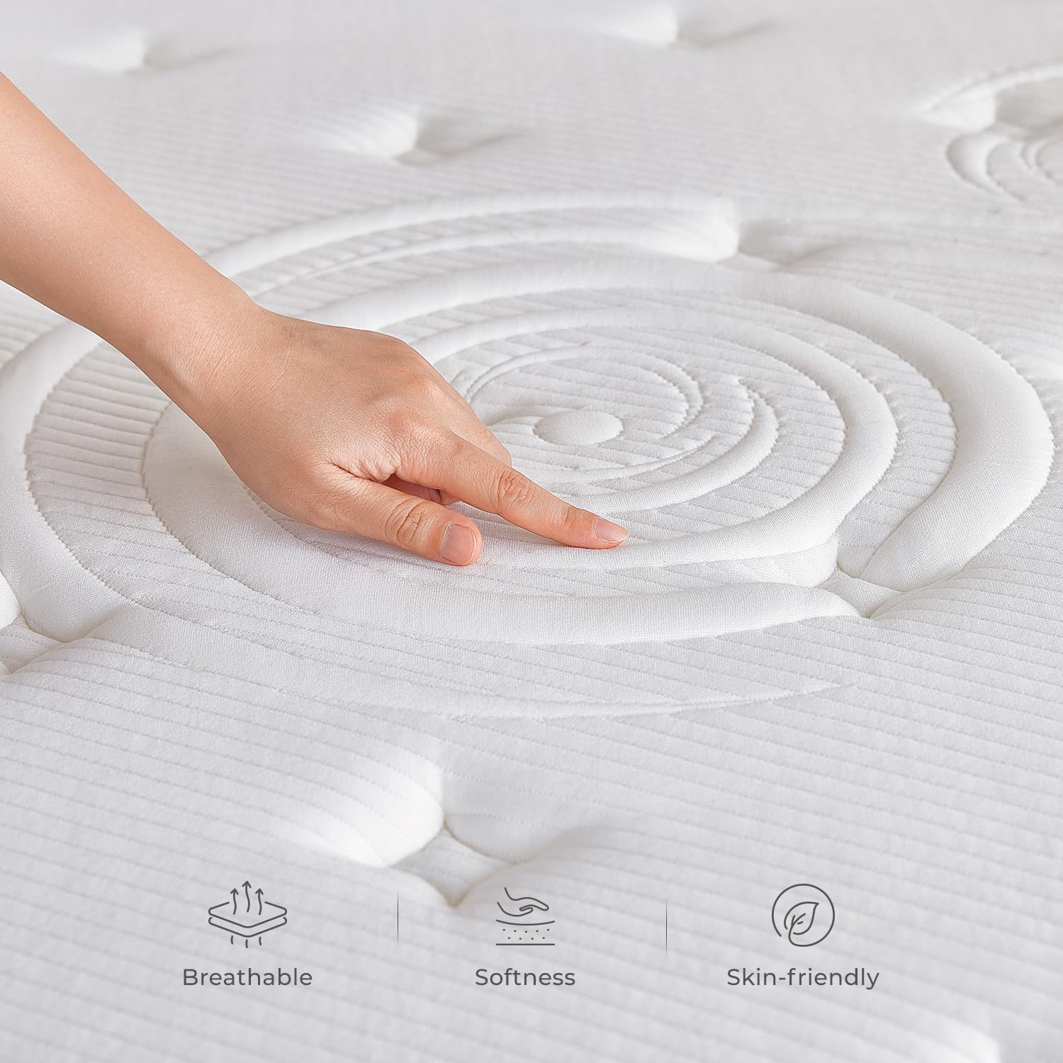 Sweetnight King Mattress - 12 Inch King Size Hybrid Mattress, King Bed Mattress With Pocketed Coils For Comfort Sleep And Balanc